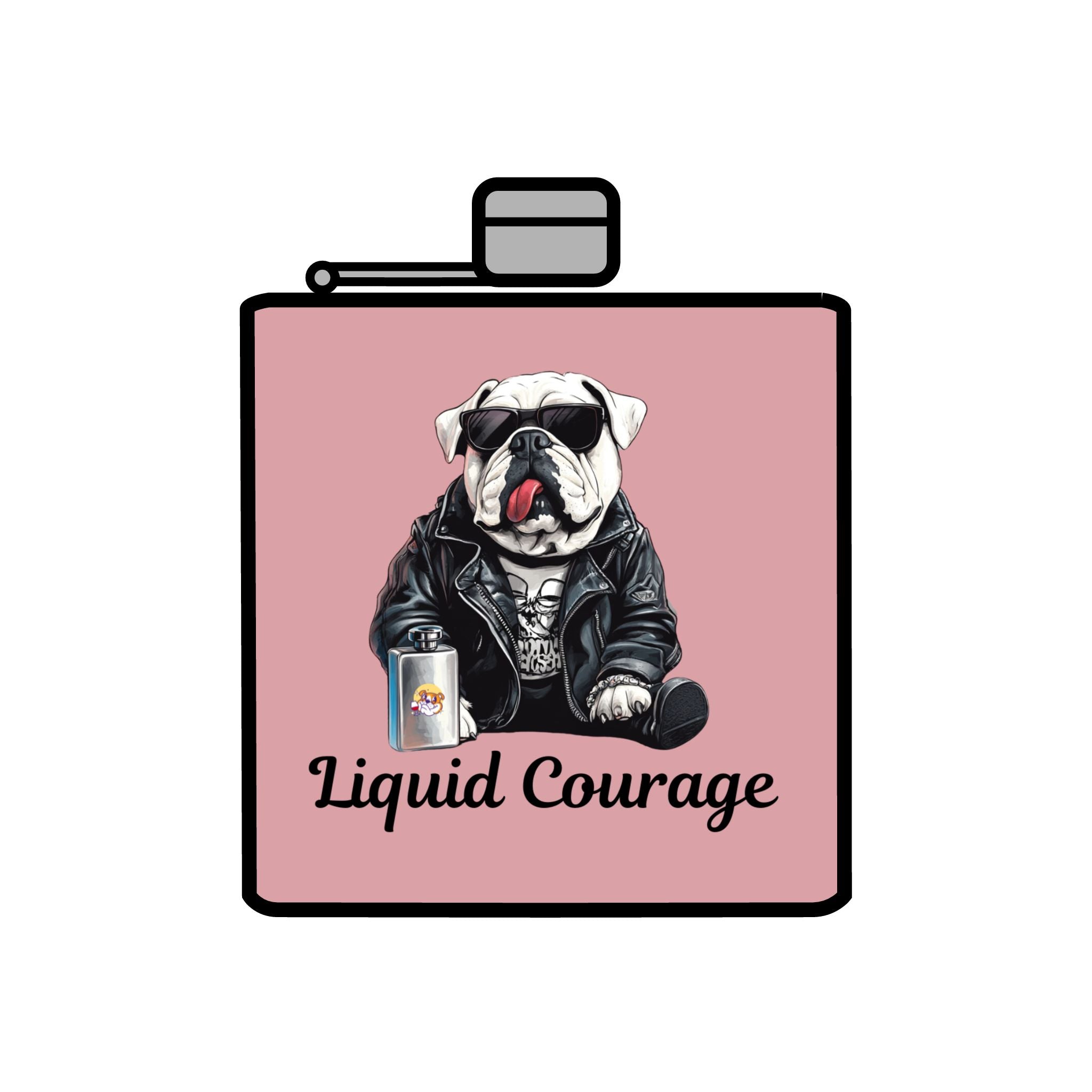 Tipsy Bully Stainless Steel Flask – Bulldog Edition (English/Courage)