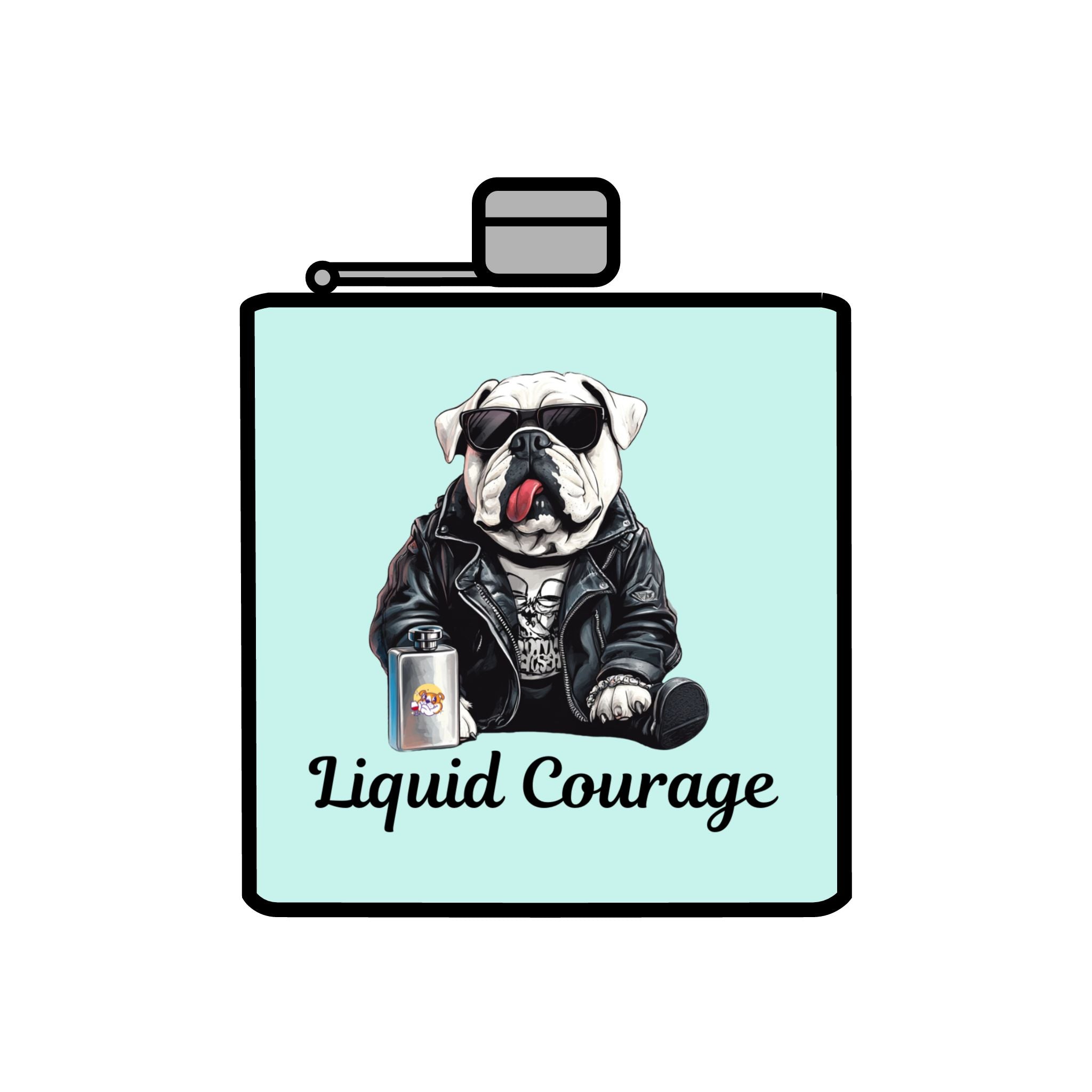 Tipsy Bully Stainless Steel Flask – Bulldog Edition (English/Courage)