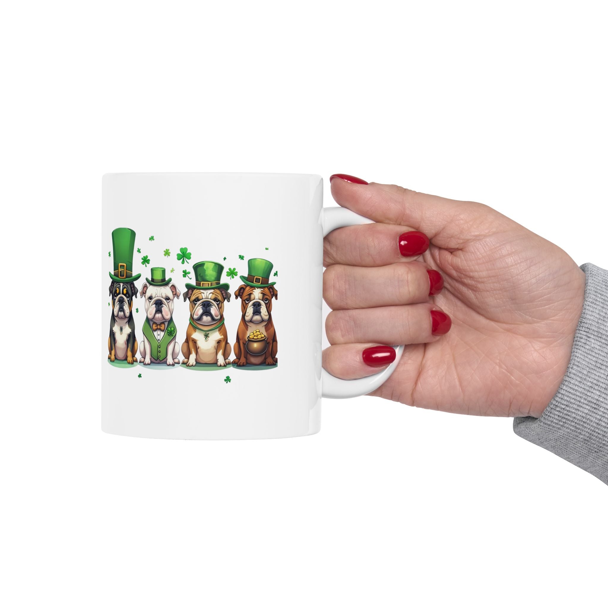 Bulldog St. Patrick's Day Coffee Mug (English)