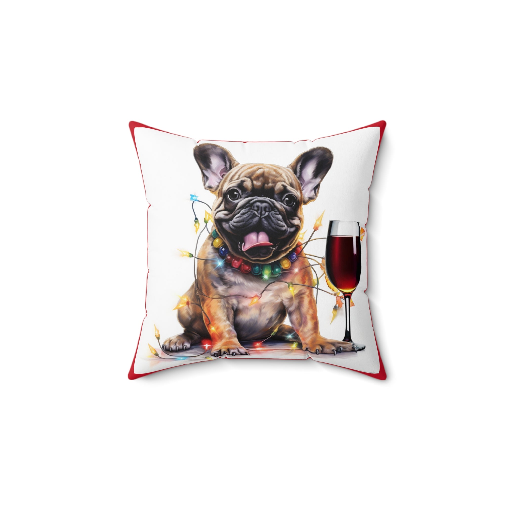 Tipsy Bully Holiday Pillow (Brown French-Red)