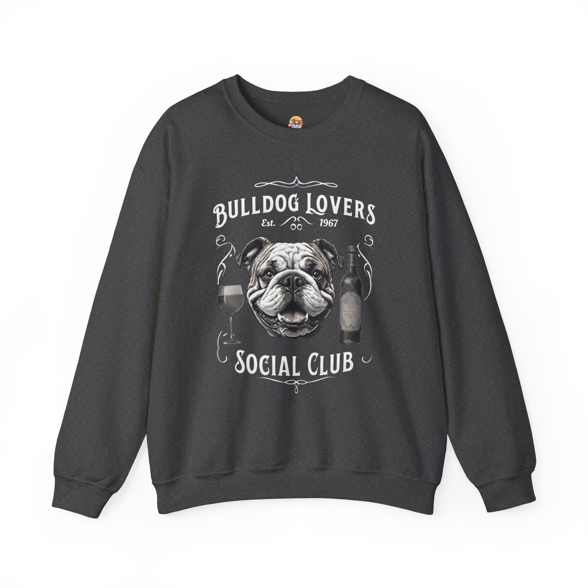 Bulldog Lovers Social Club Unisex Heavy Blend™ Crewneck Sweatshirt (English/Wine)