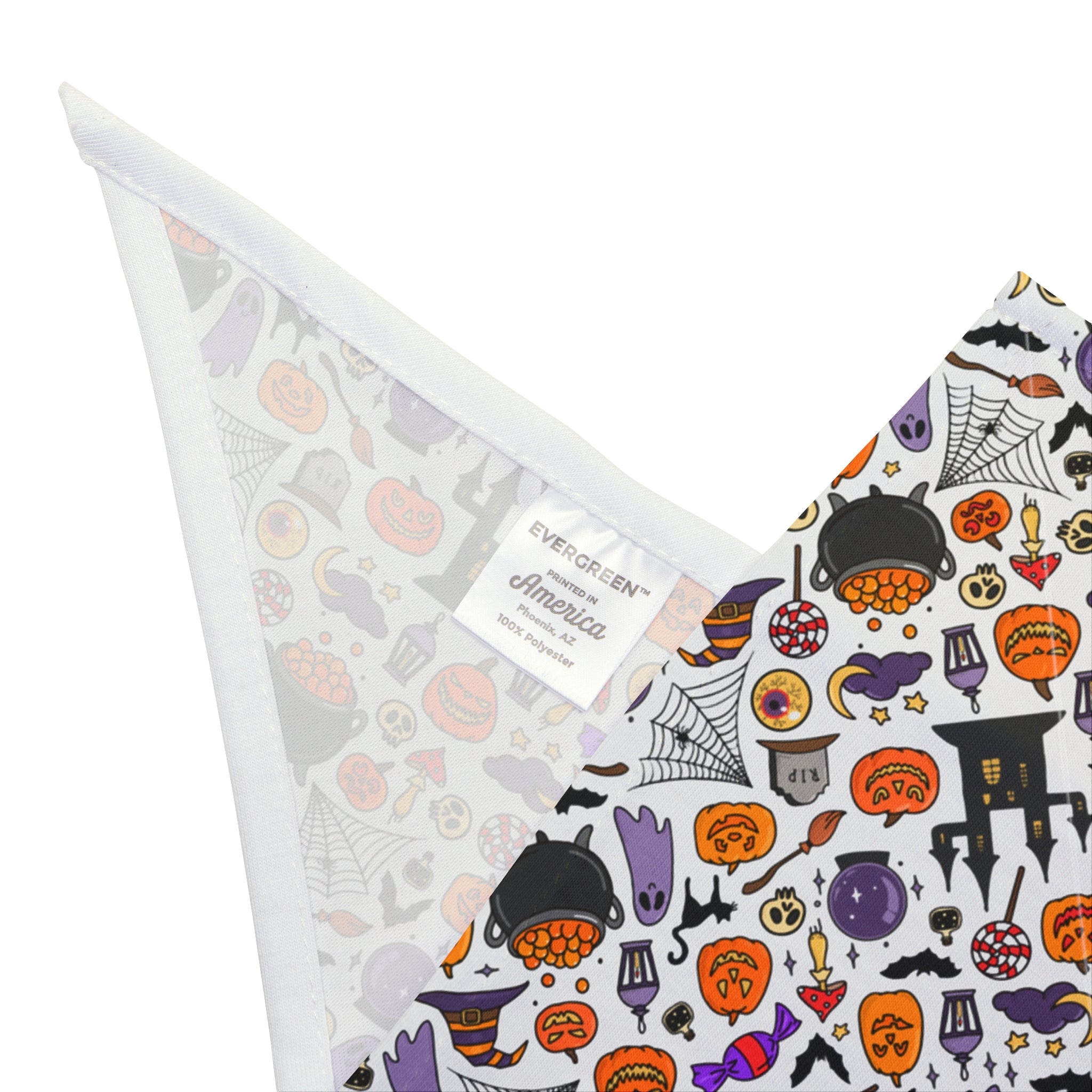 Halloween Bulldog Bandana (English/French/White/cauldron)