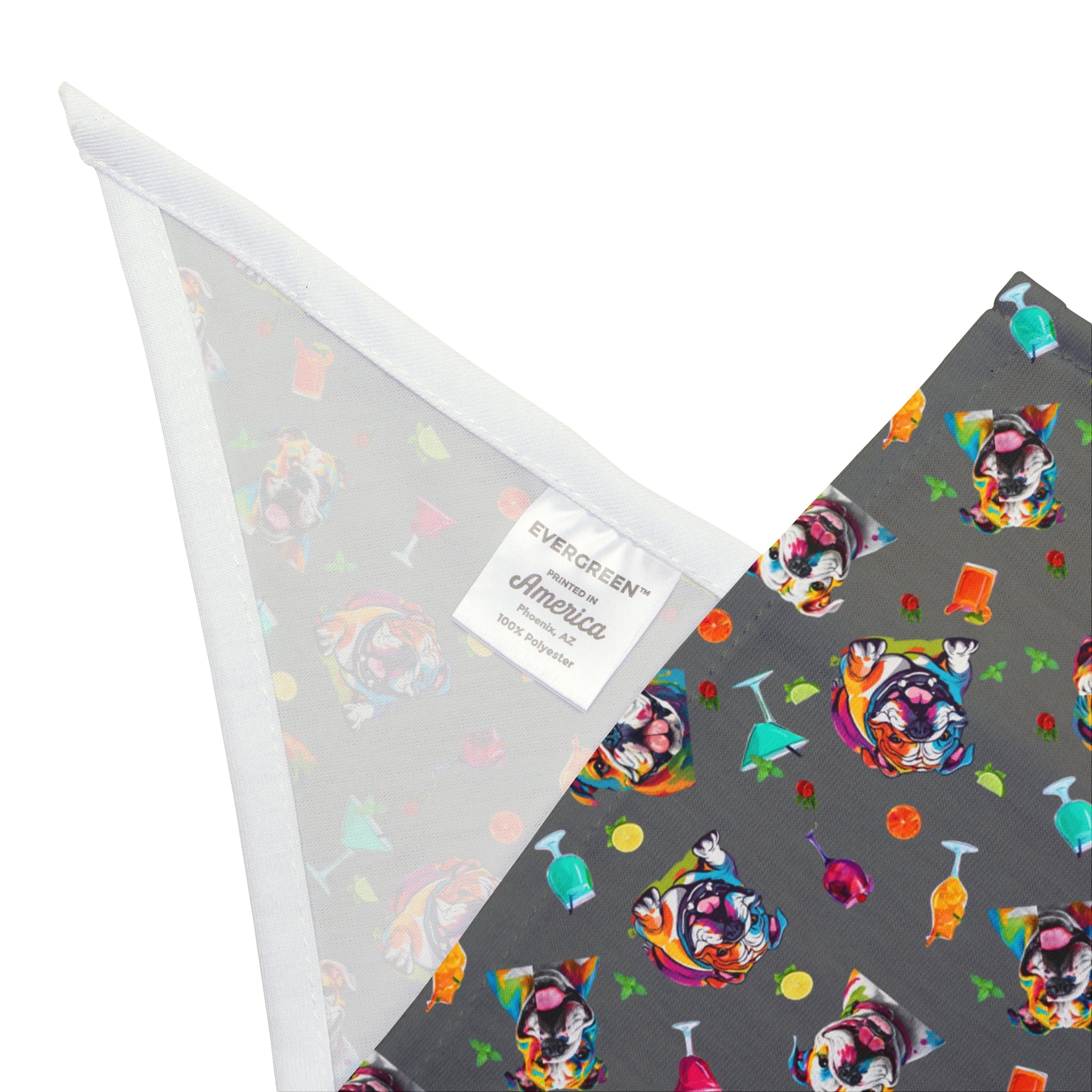 Tipsy Bully Summer Cocktail Bulldog Bandana (English/Grey)