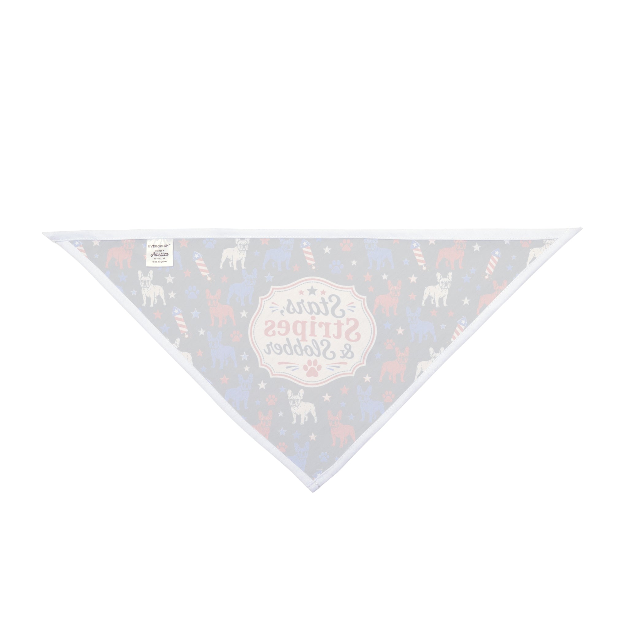 Stars, Stripes and Slobber 4th of July Dog Bandana (French)