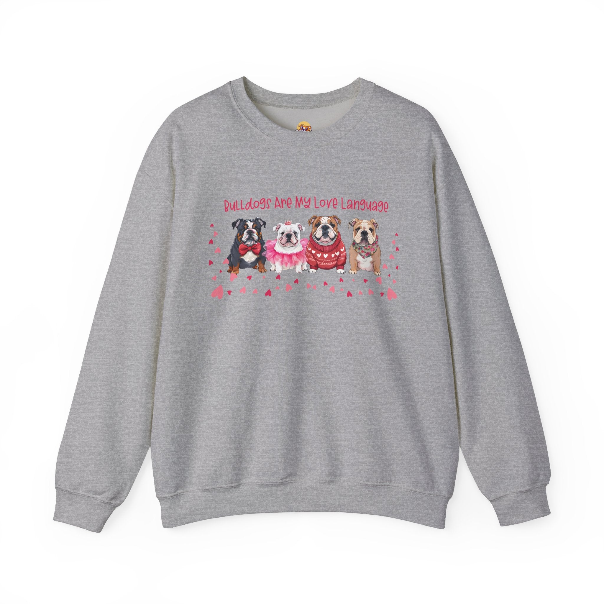 Bulldog Valentine’s Day Crew Neck Sweatshirt (English)