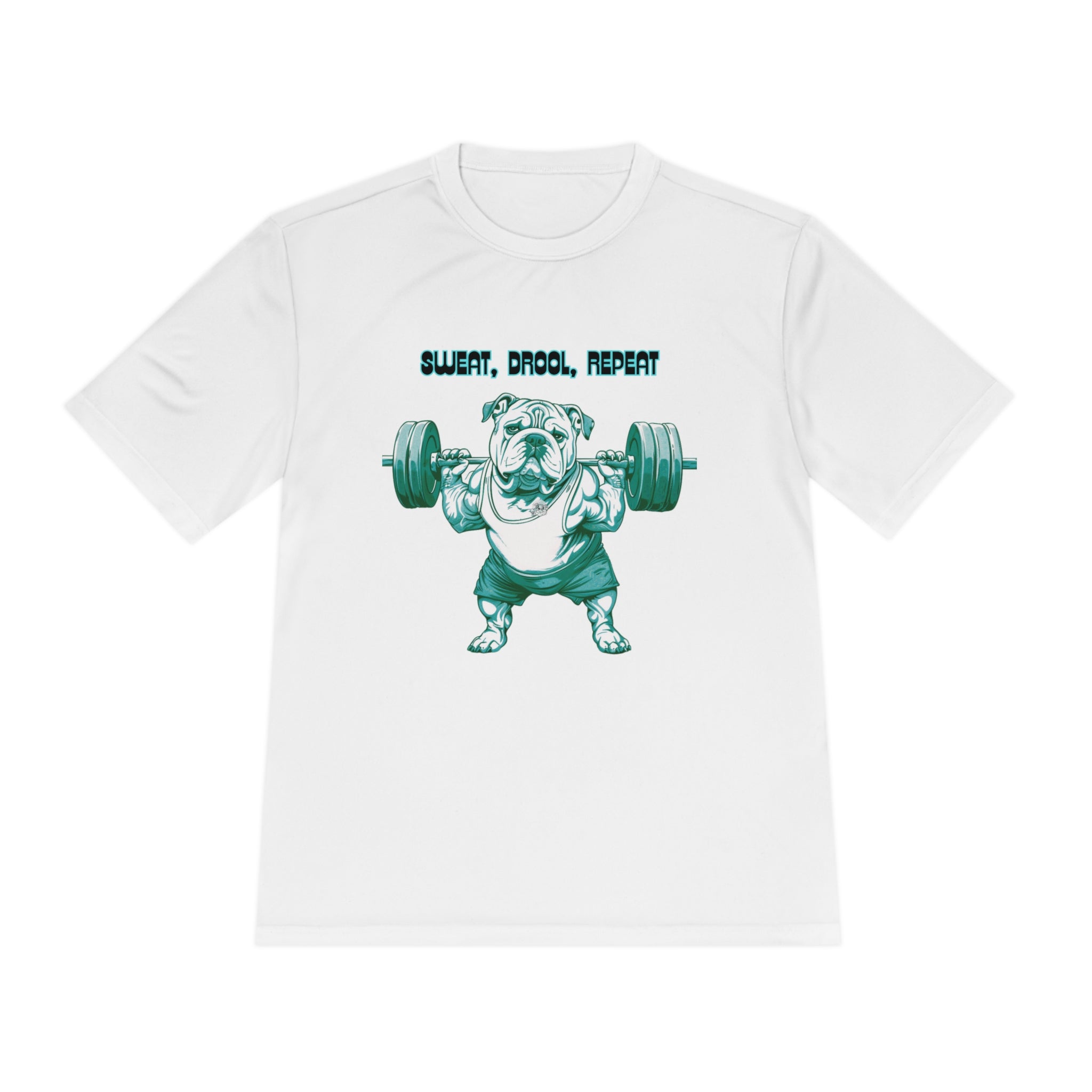 Tipsy Bullly Ripped Bulldog  Unisex Moisture Wicking Performance T-Shirt (English/Green)