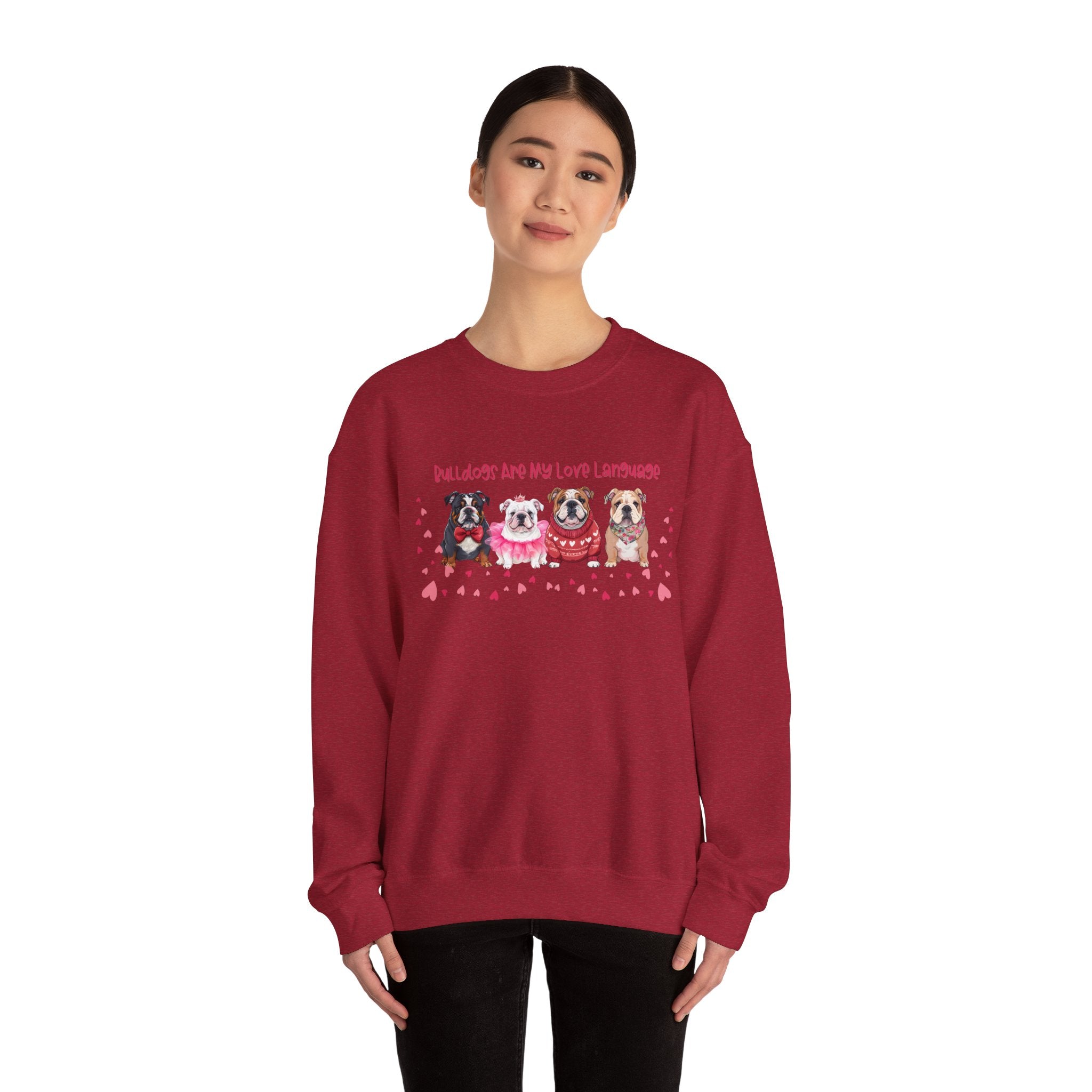 Bulldog Valentine’s Day Crew Neck Sweatshirt (English)