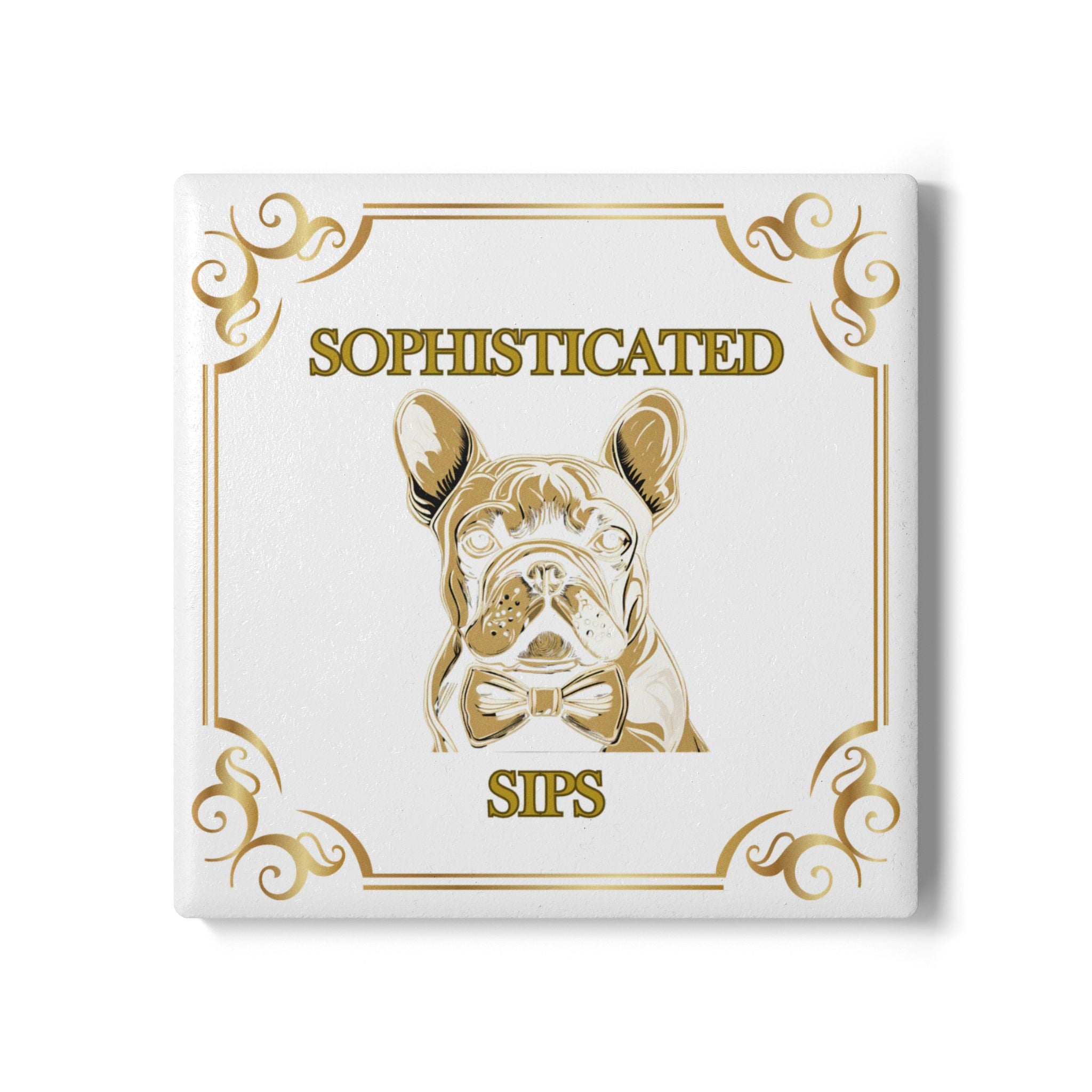 Sophisticated Sips Ceramic Coaster (French)