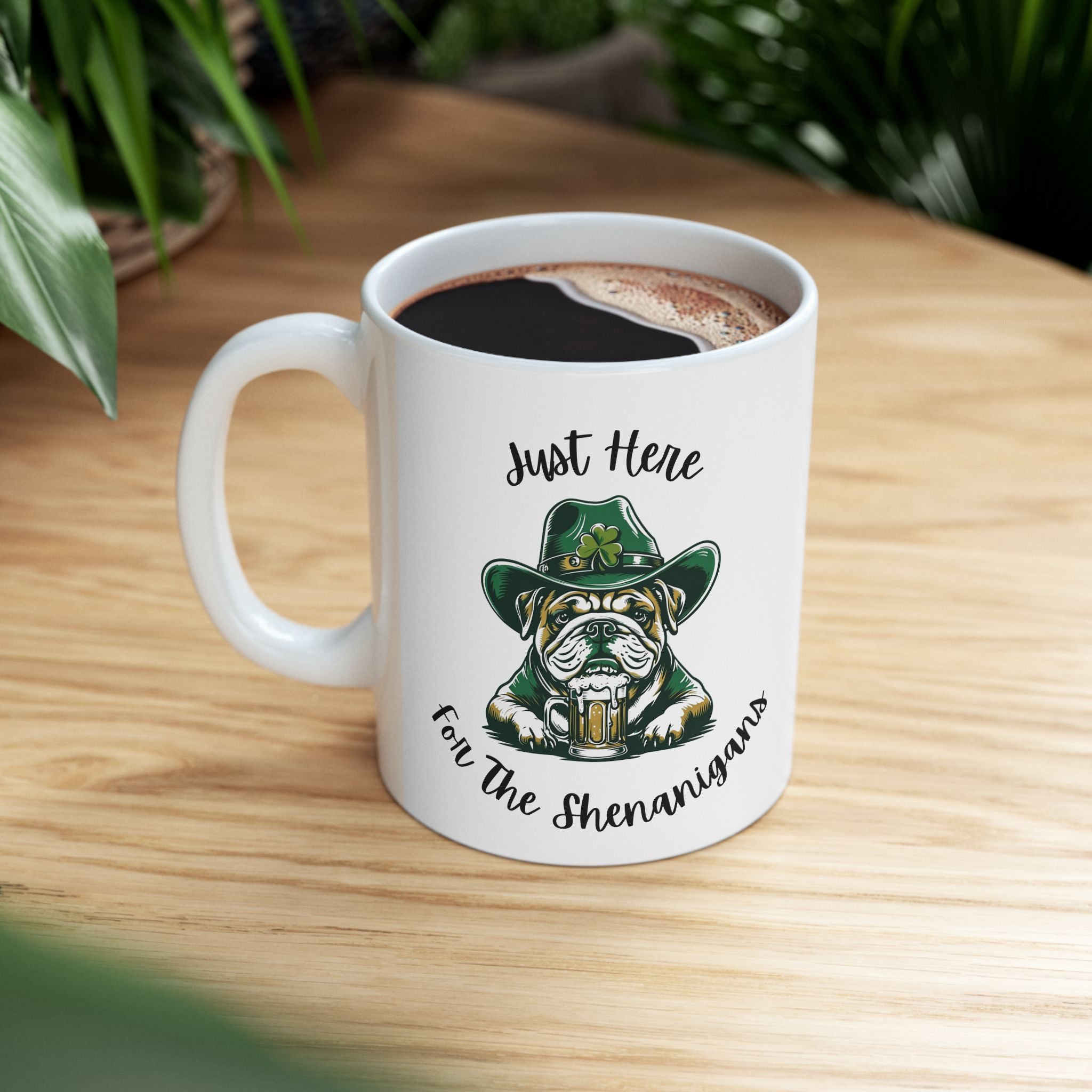 Bulldog St. Patrick's Day Coffee Mug (English)