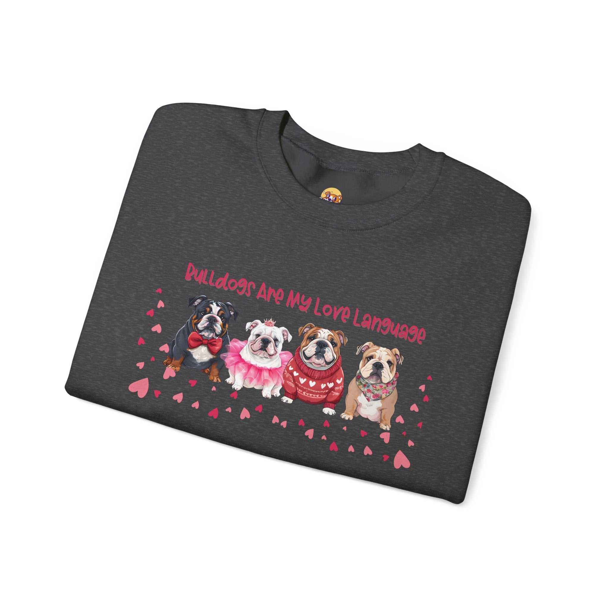 Bulldog Valentine’s Day Crew Neck Sweatshirt (French)