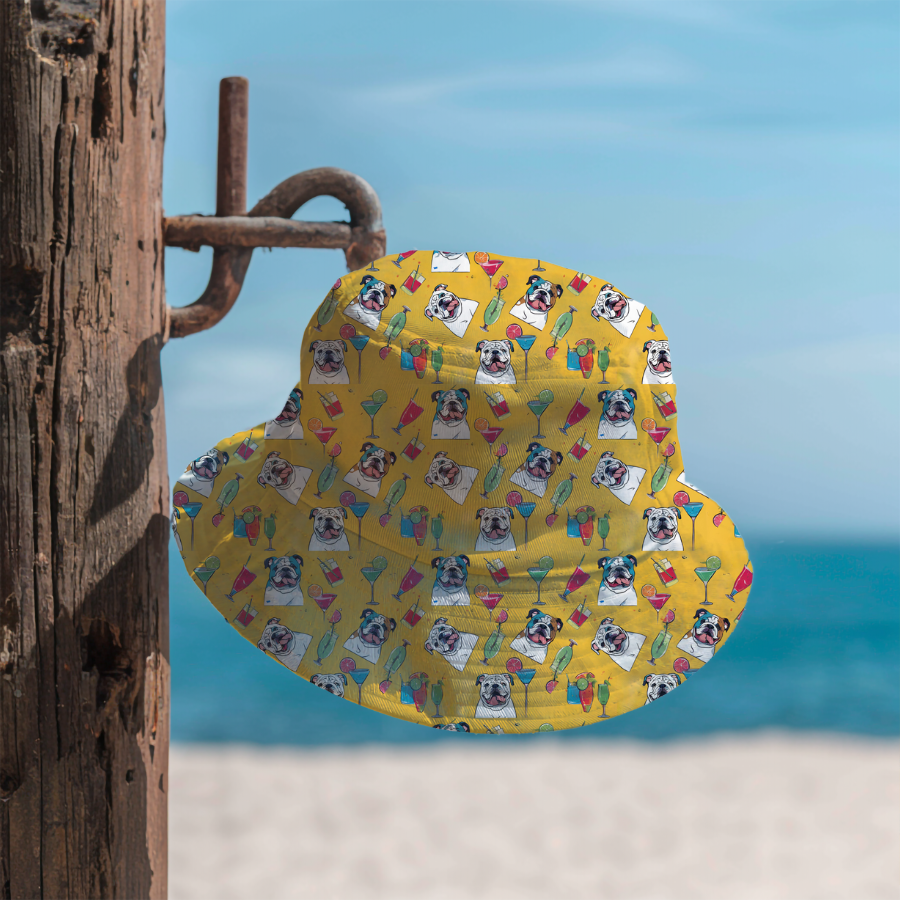 Tipsy Bully Unisex All-Over-Print Bucket Hat (English/Yellow)