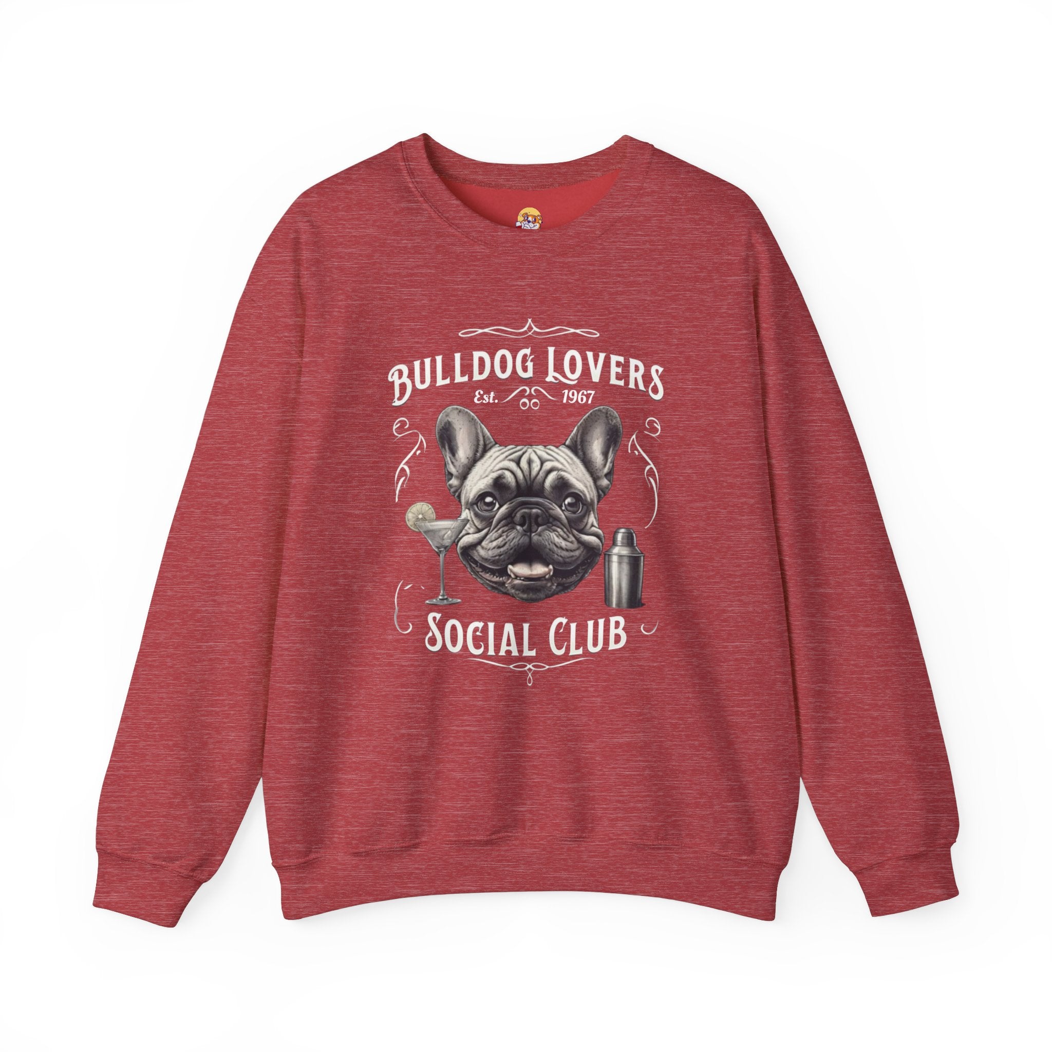 Bulldog Lovers Social Club Unisex Heavy Blend™ Crewneck Sweatshirt (French/Cocktail)