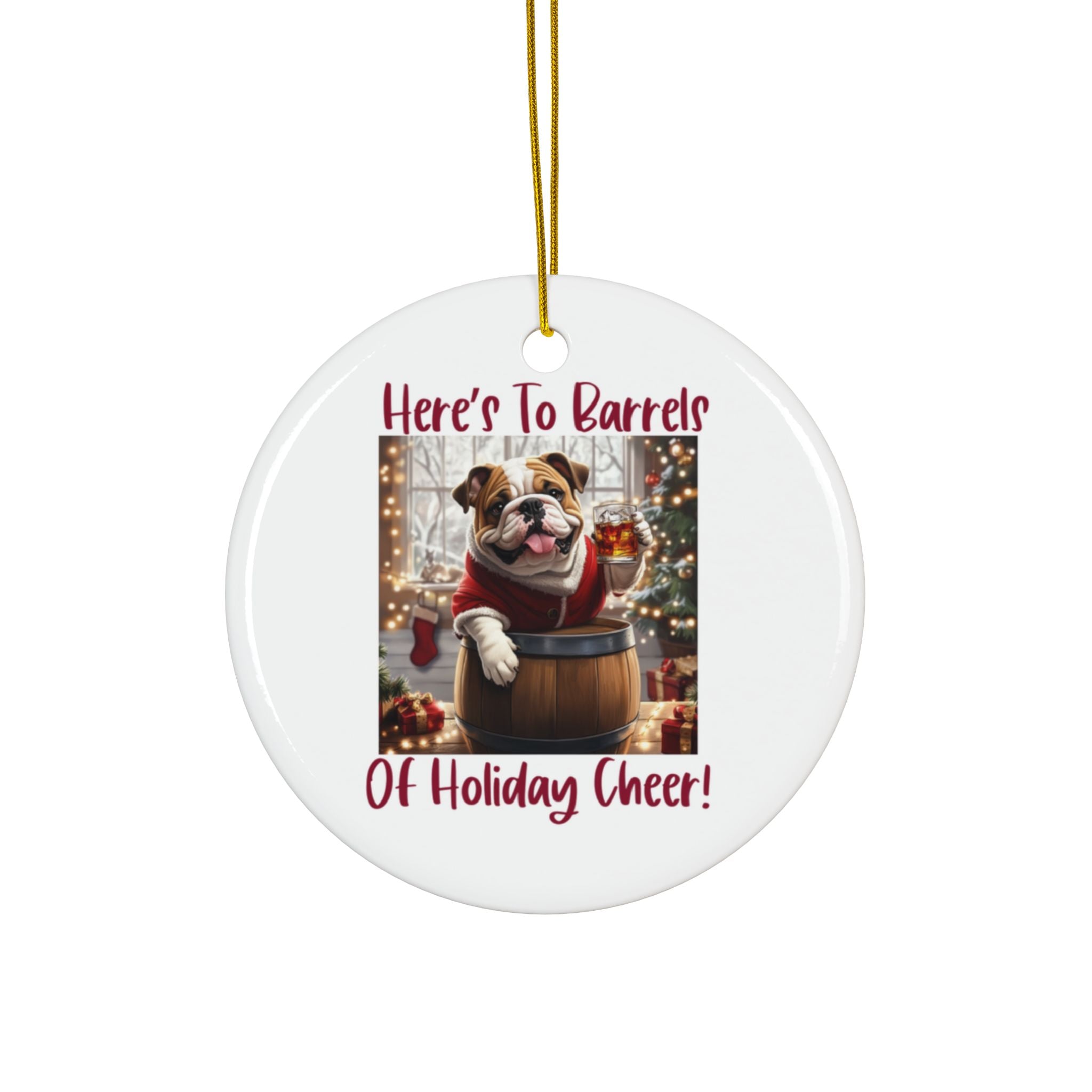 Here's to Barrels of Holiday Cheer Xmas Ornament (1pc, 3pcs, 5pcs, 10pcs/English)