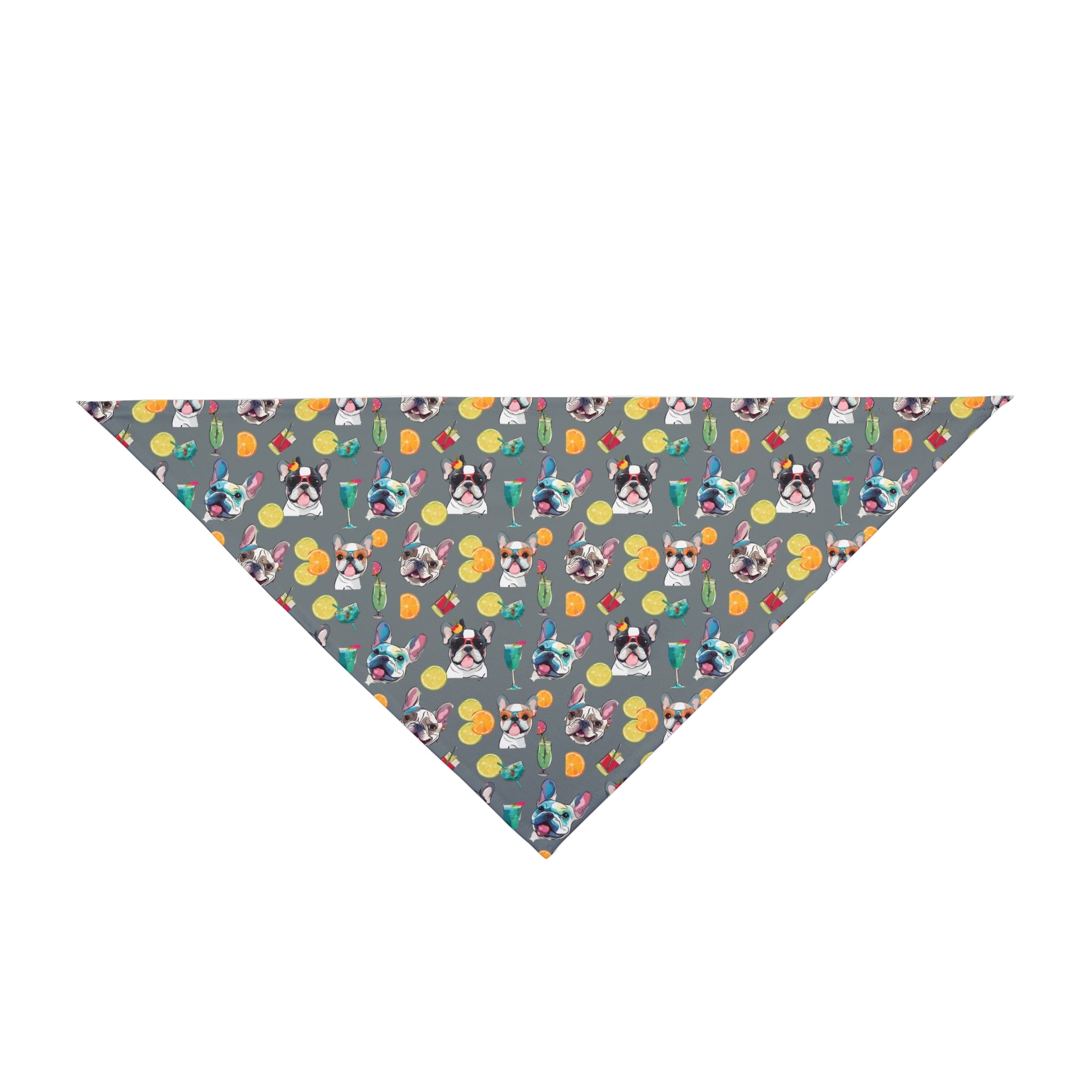 Tipsy Bully Summer Cocktail Bulldog Bandana (French/Grey)