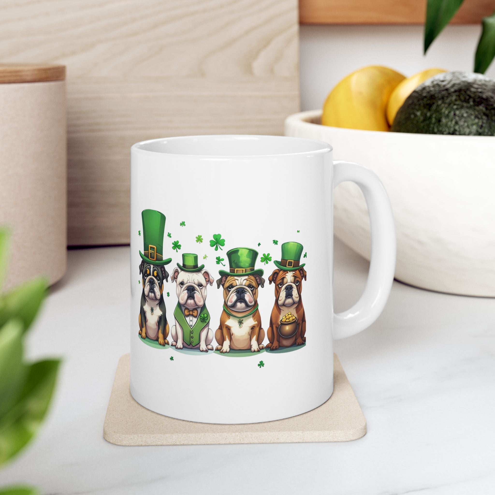 Bulldog St. Patrick's Day Coffee Mug (English)