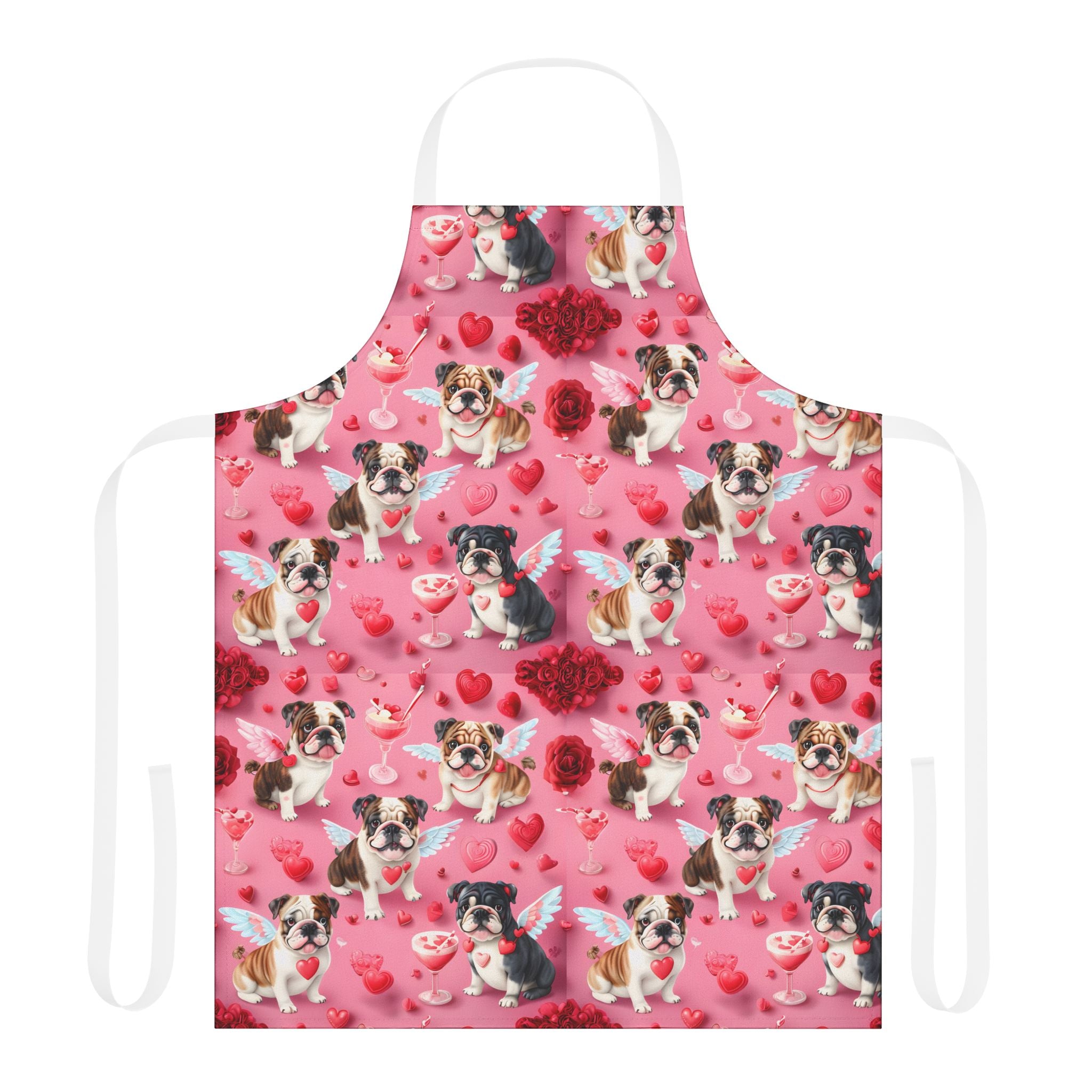 Bulldog Valentine’s Day Apron (English)