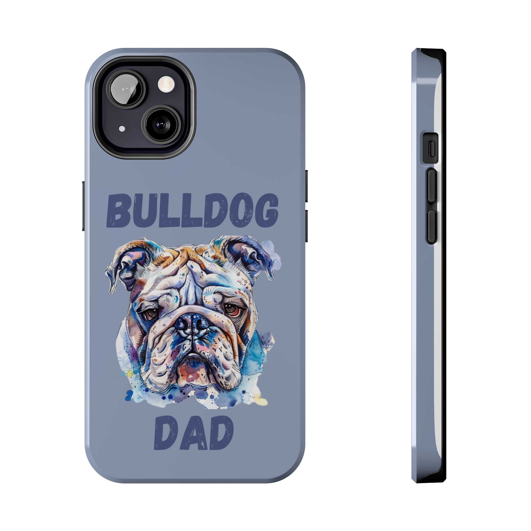 Bulldog Dad iPhone Cases (English/Watercolor) New