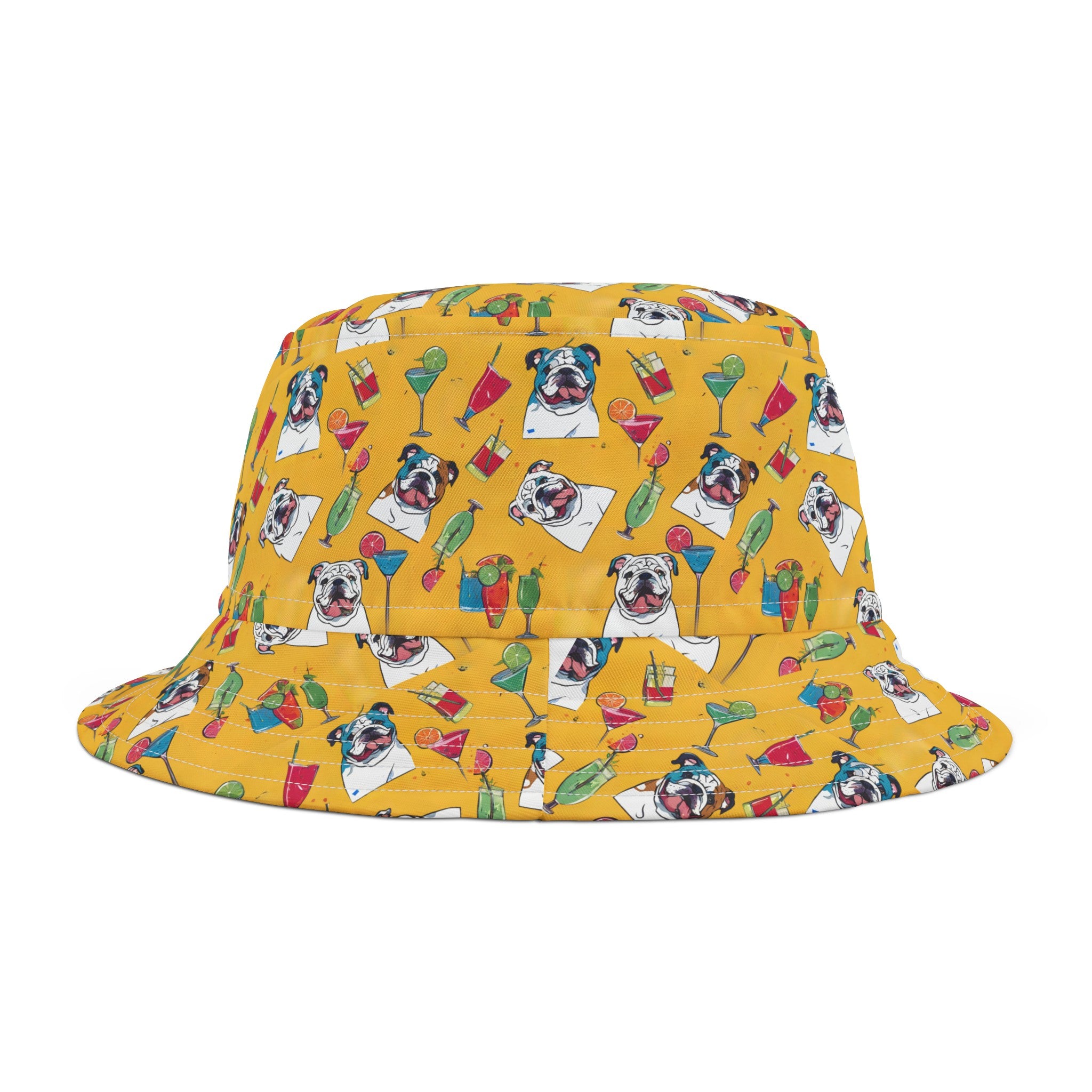 Tipsy Bully Unisex All-Over-Print Bucket Hat (English/Yellow)