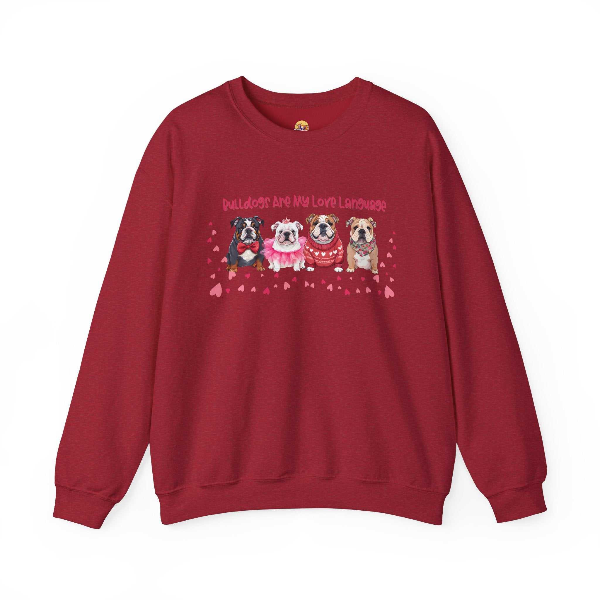 Bulldog Valentine’s Day Crew Neck Sweatshirt (English)