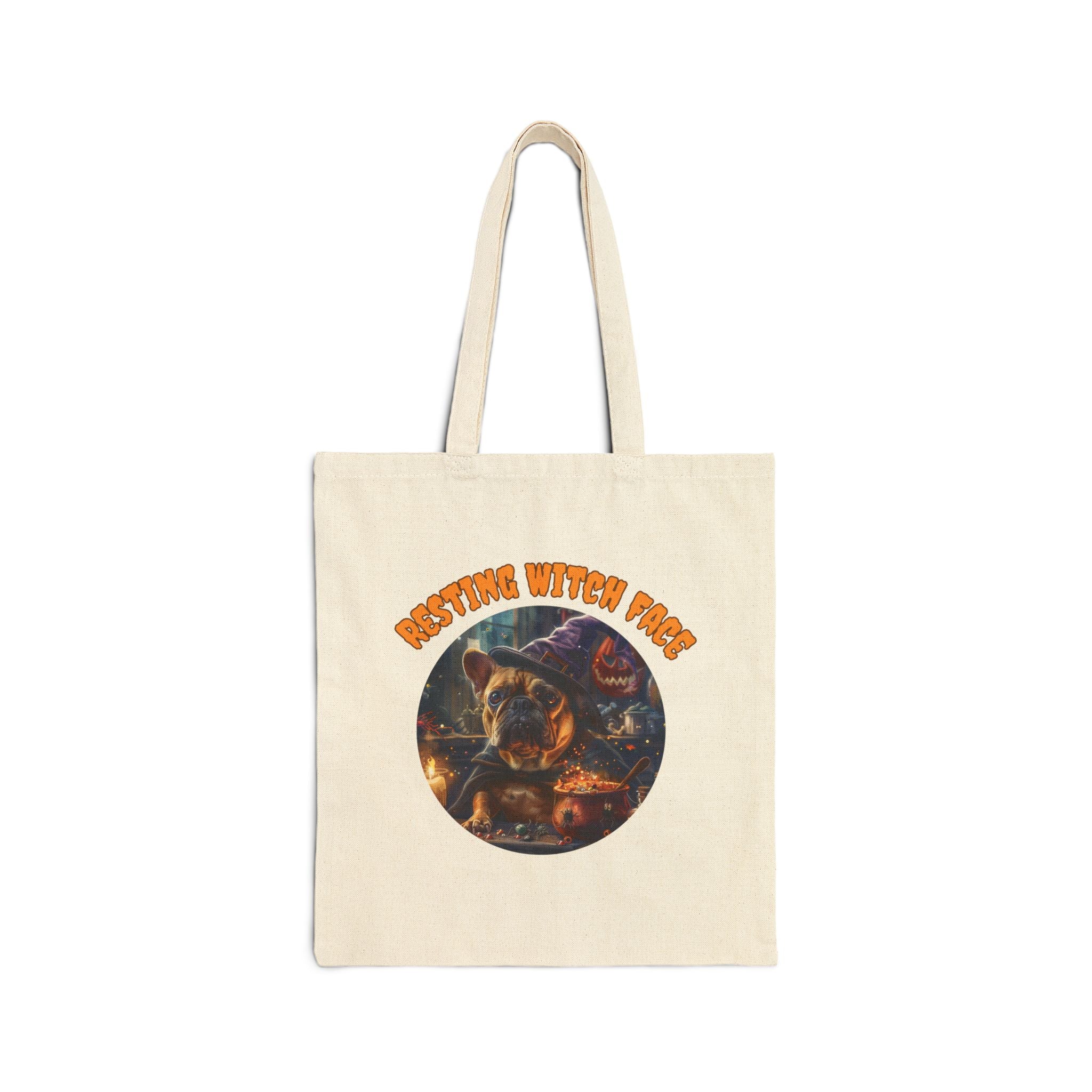 Copy ofResting Witch Face Trick or Treat Canvas Tote Bag - French Bulldog mom gift | Tipsy Bully