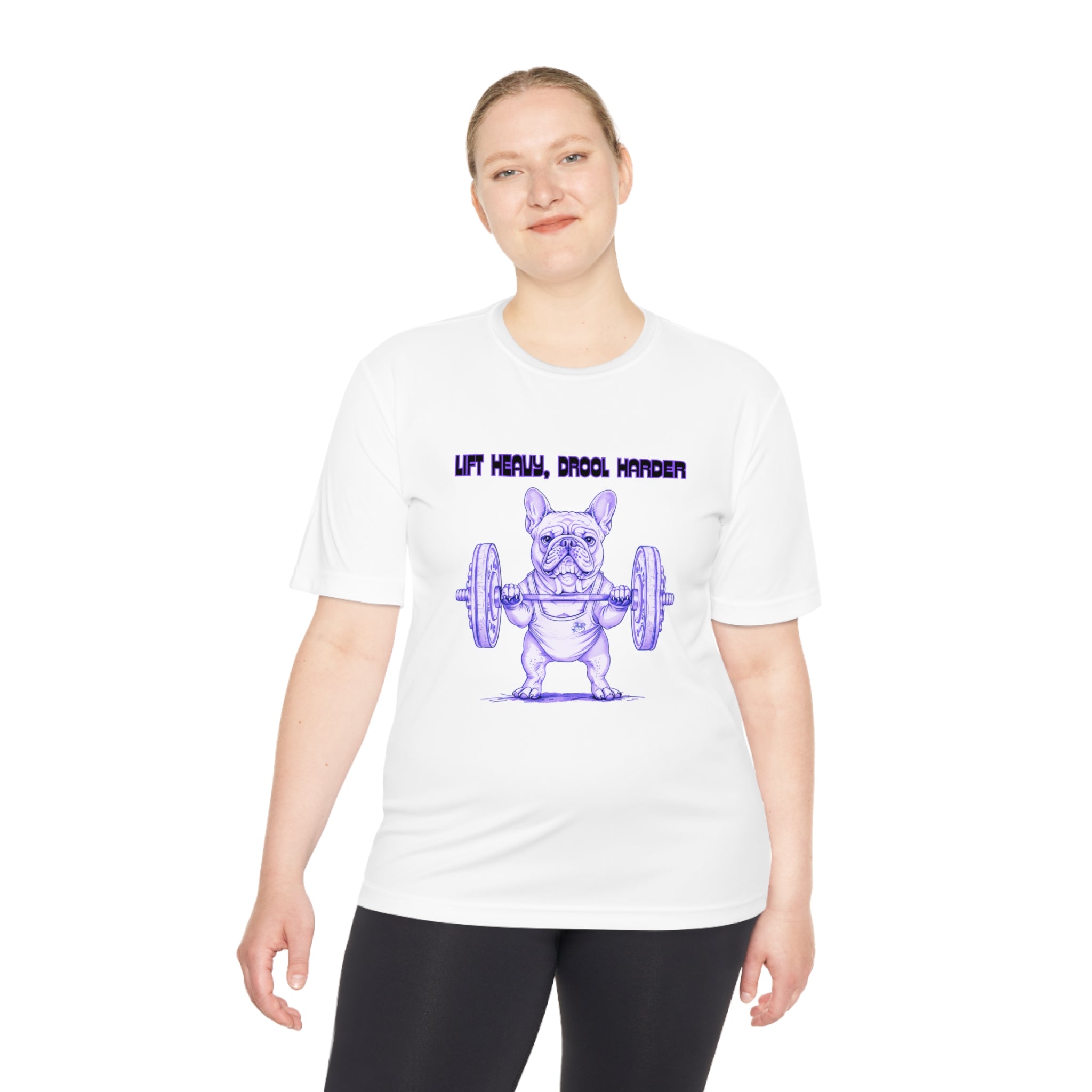 Tipsy Bully Ripped Bulldog  Unisex Moisture Wicking Performance T-Shirt (French/Purple )