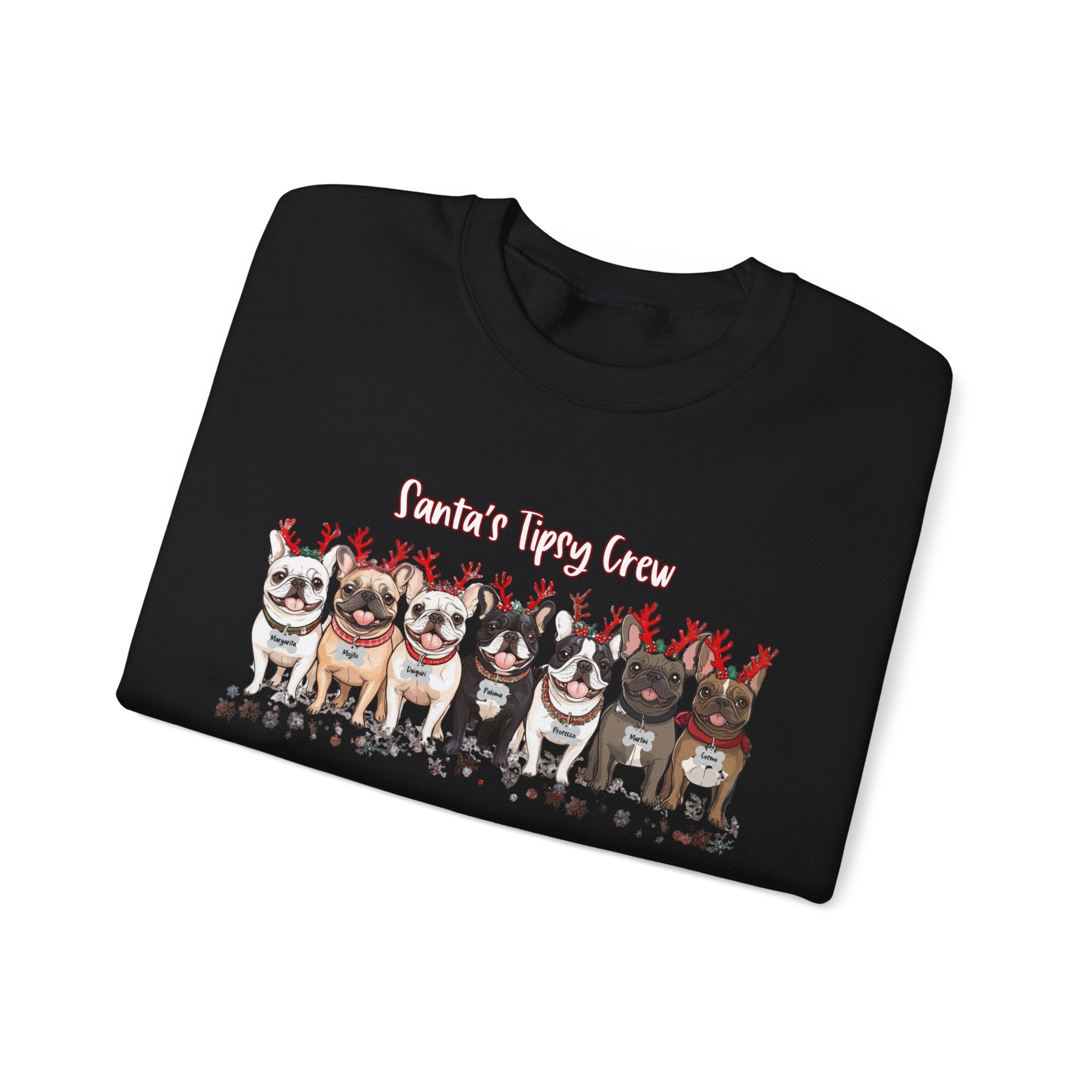 “Santa’s Tipsy Crew” Christmas Crewneck Sweatshirt - Unisex - French Bulldog mom gift | Tipsy Bully