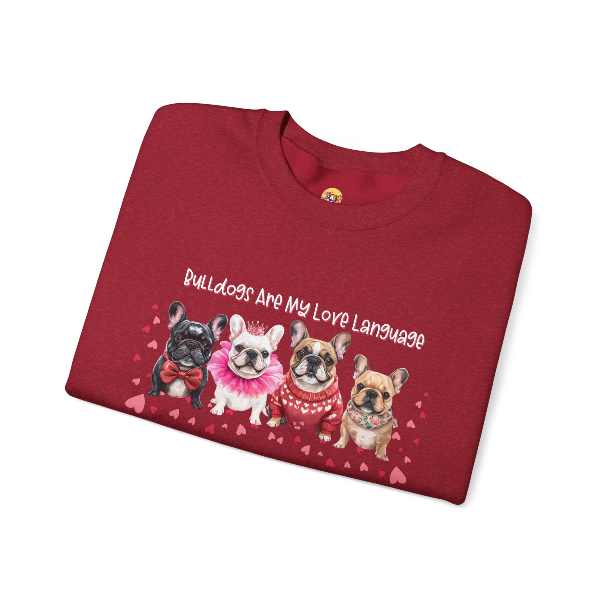 Bulldog Valentine’s Day Crew Neck Sweatshirt (French)