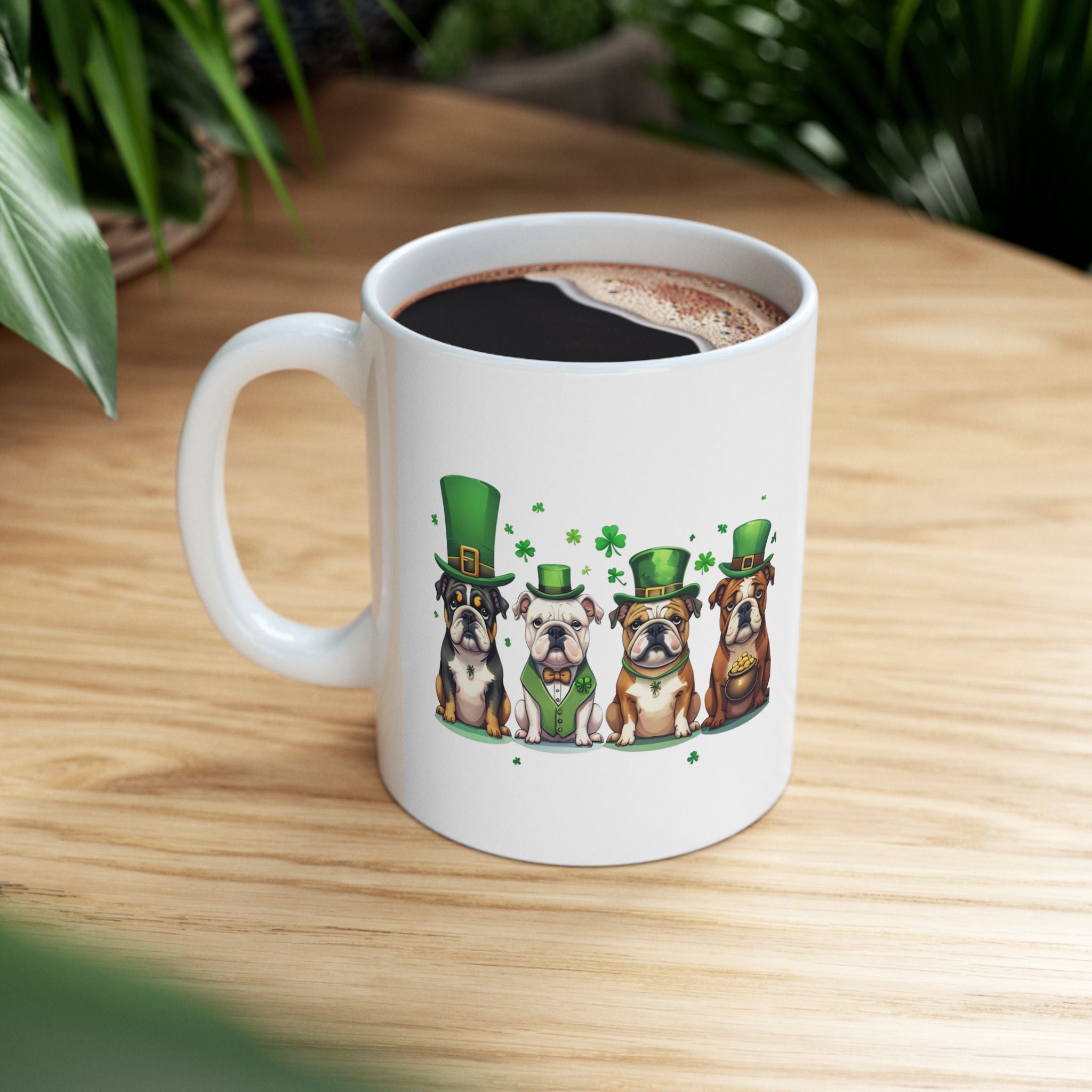 Bulldog St. Patrick's Day Coffee Mug (English)