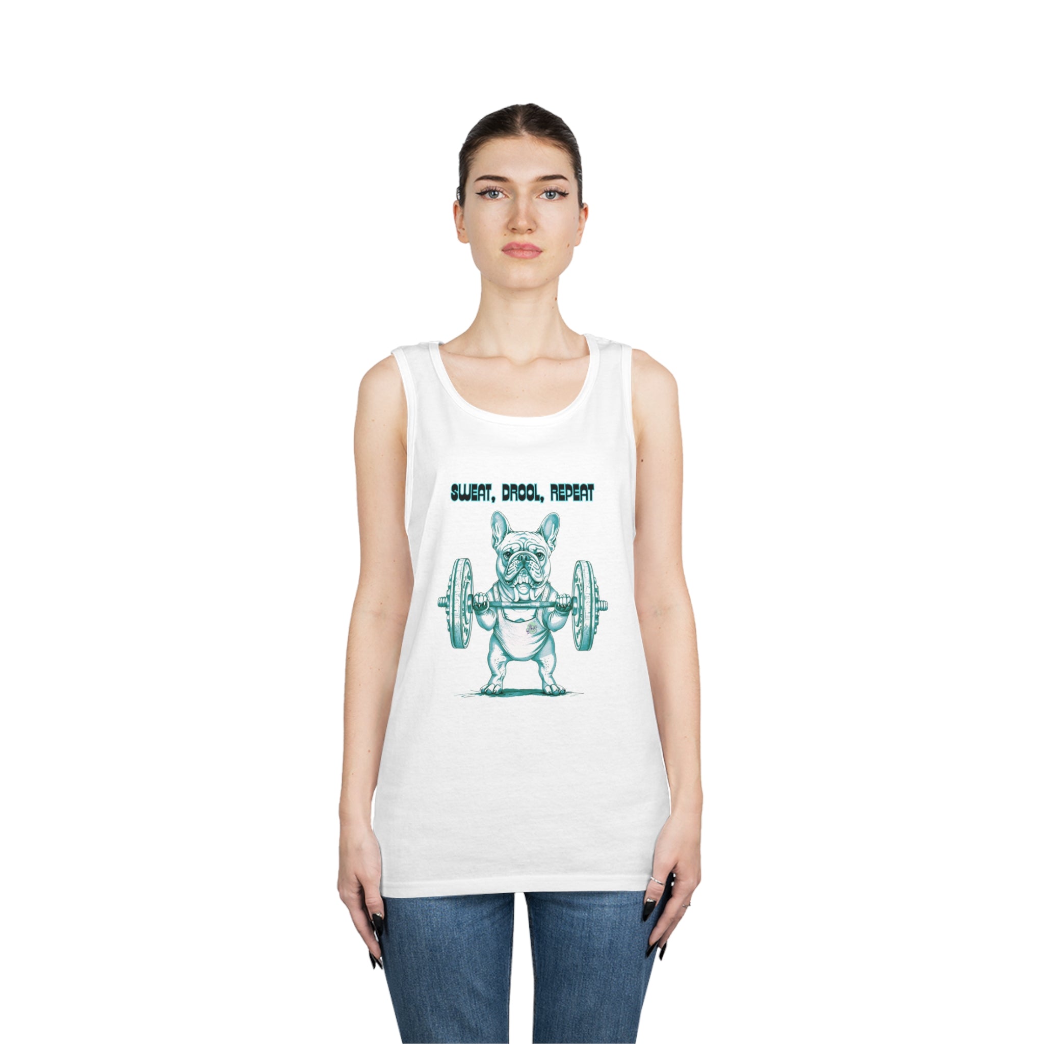 Tipsy Bully "Sweat, Drool, Repeat"  Unisex Tank Top French/Green)