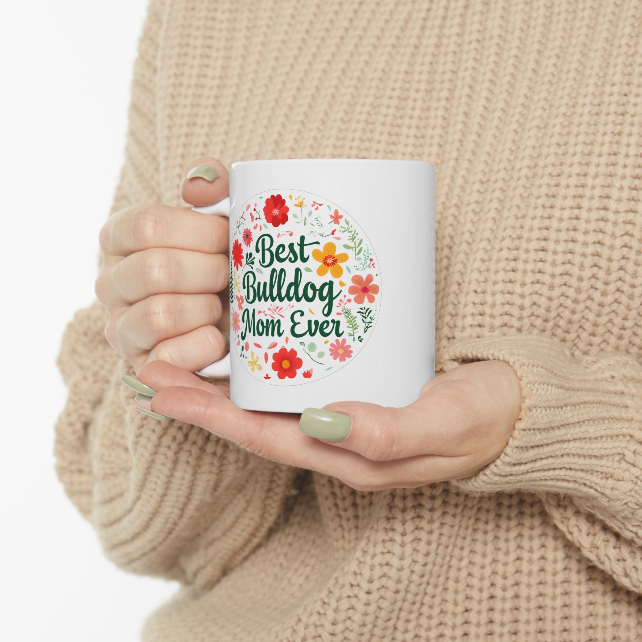 Best Bulldog Mom Coffee Mug back view - English and French Bulldog mom mug | Tipsy Bully