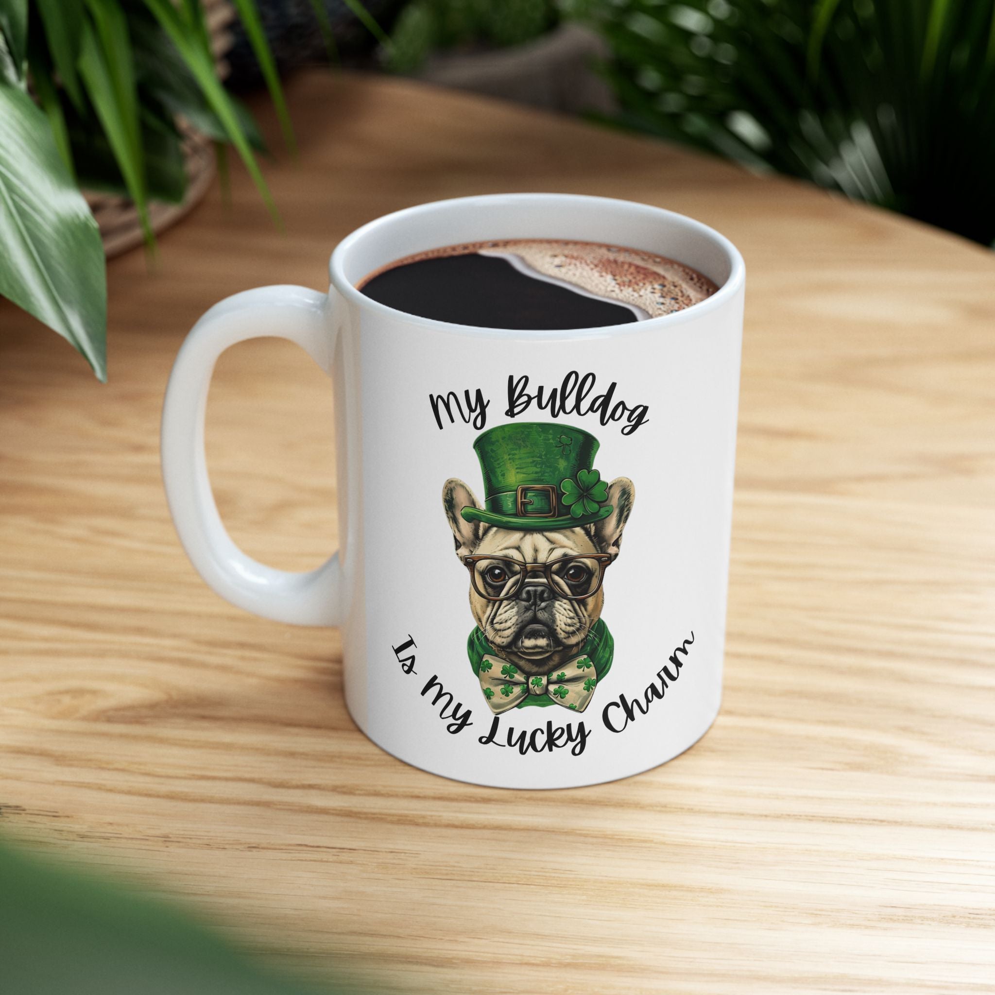 Bulldog St. Patrick's Day Coffee Mug (French)