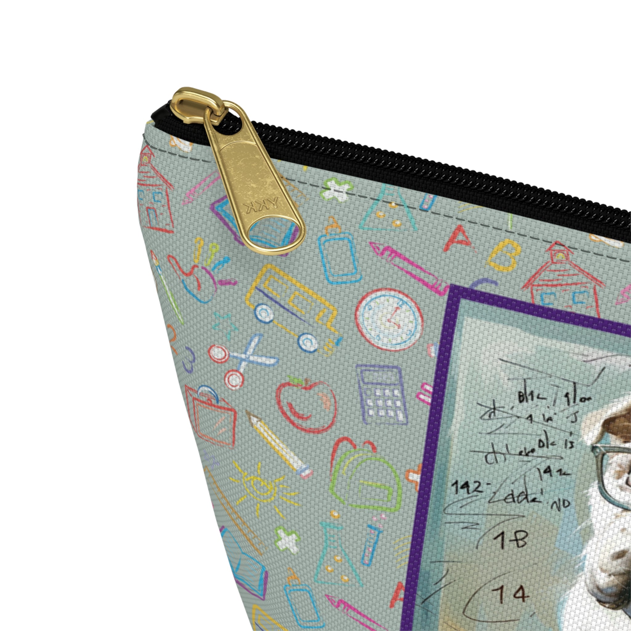 Smarty Paws Back-to-School Bulldog Accessory Pouch (White/English)