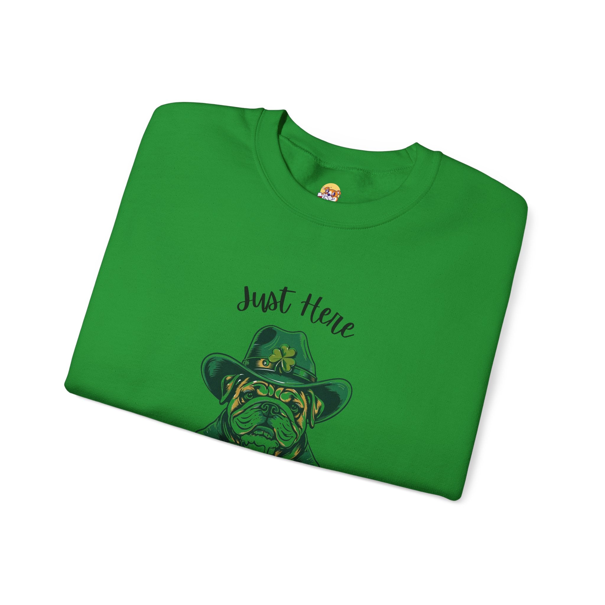 Tipsy Bully St. Patrick's Day Sweatshirt: "Just Here for the Shenanigans" (English)