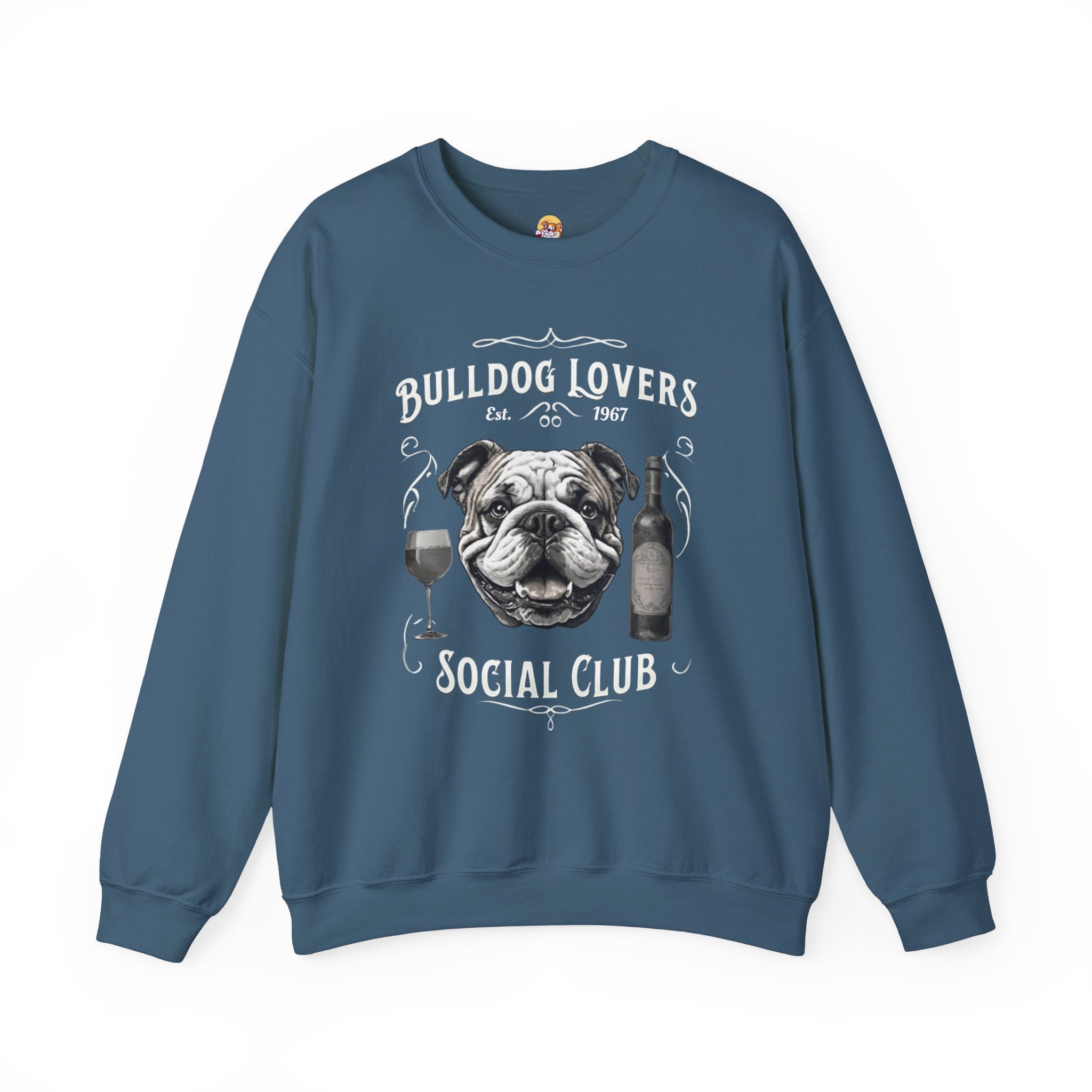 Bulldog Lovers Social Club Unisex Heavy Blend™ Crewneck Sweatshirt (English/Wine)