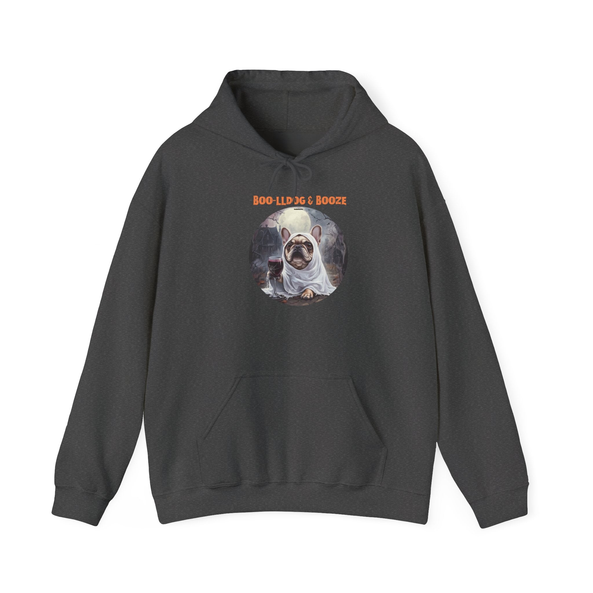 Boo-lldog & Booze Halloween Bulldog Hoodie (Tan/French)