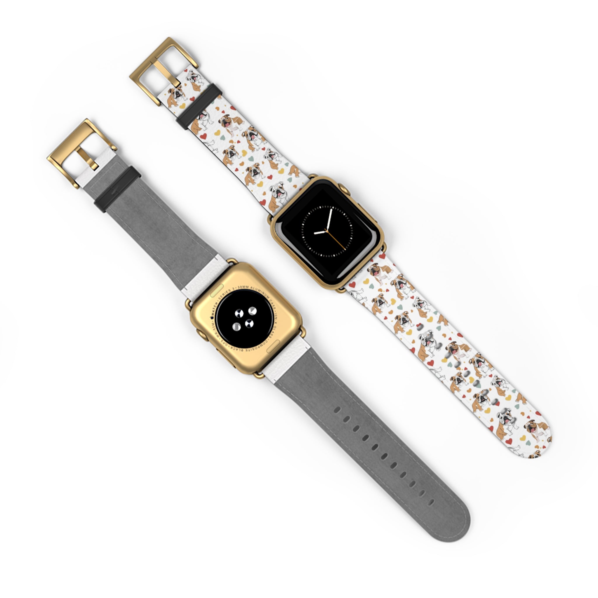 Bulldog Apple Watch Bands (English/Hearts)