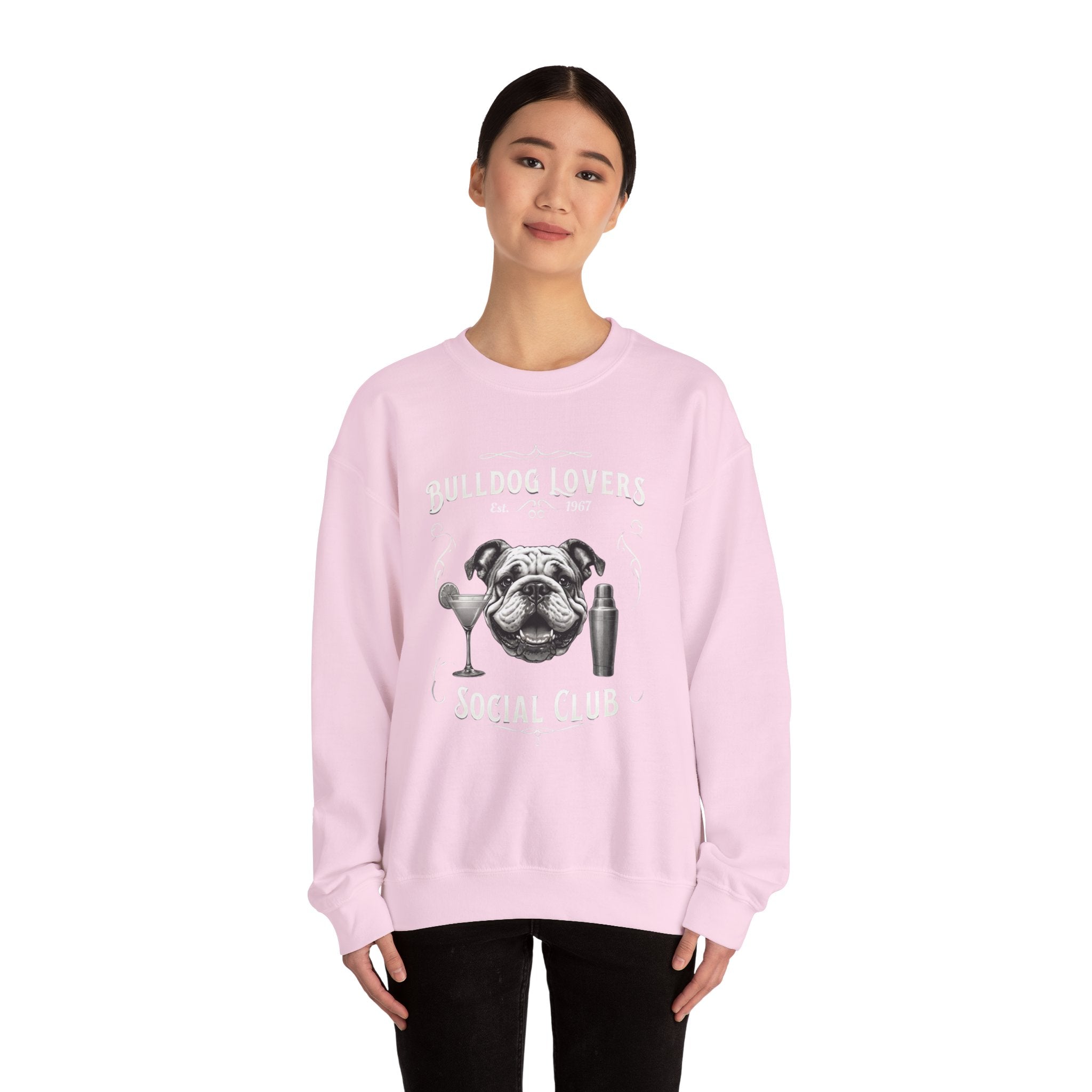 Bulldog Lovers Social Club Unisex Heavy Blend™ Crewneck Sweatshirt (English/Cocktail)