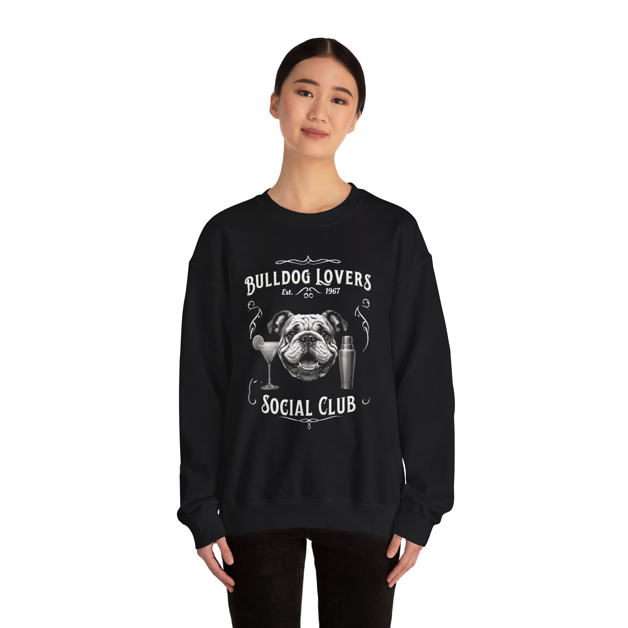 Bulldog Lovers Social Club Unisex Heavy Blend™ Crewneck Sweatshirt (English/Cocktail)