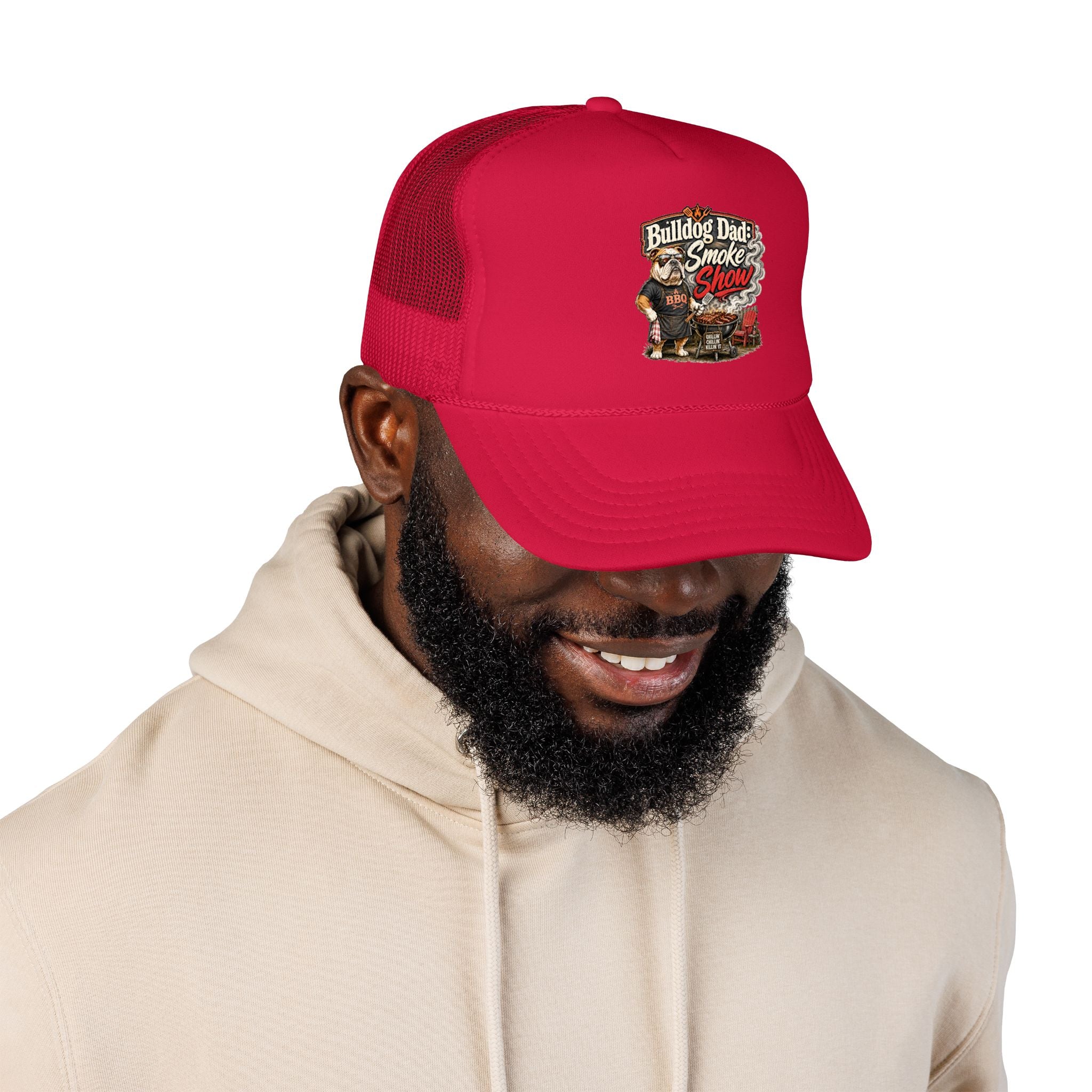 Bulldog Dad: Smoke Show BBQ Grill Trucker Hat (English)