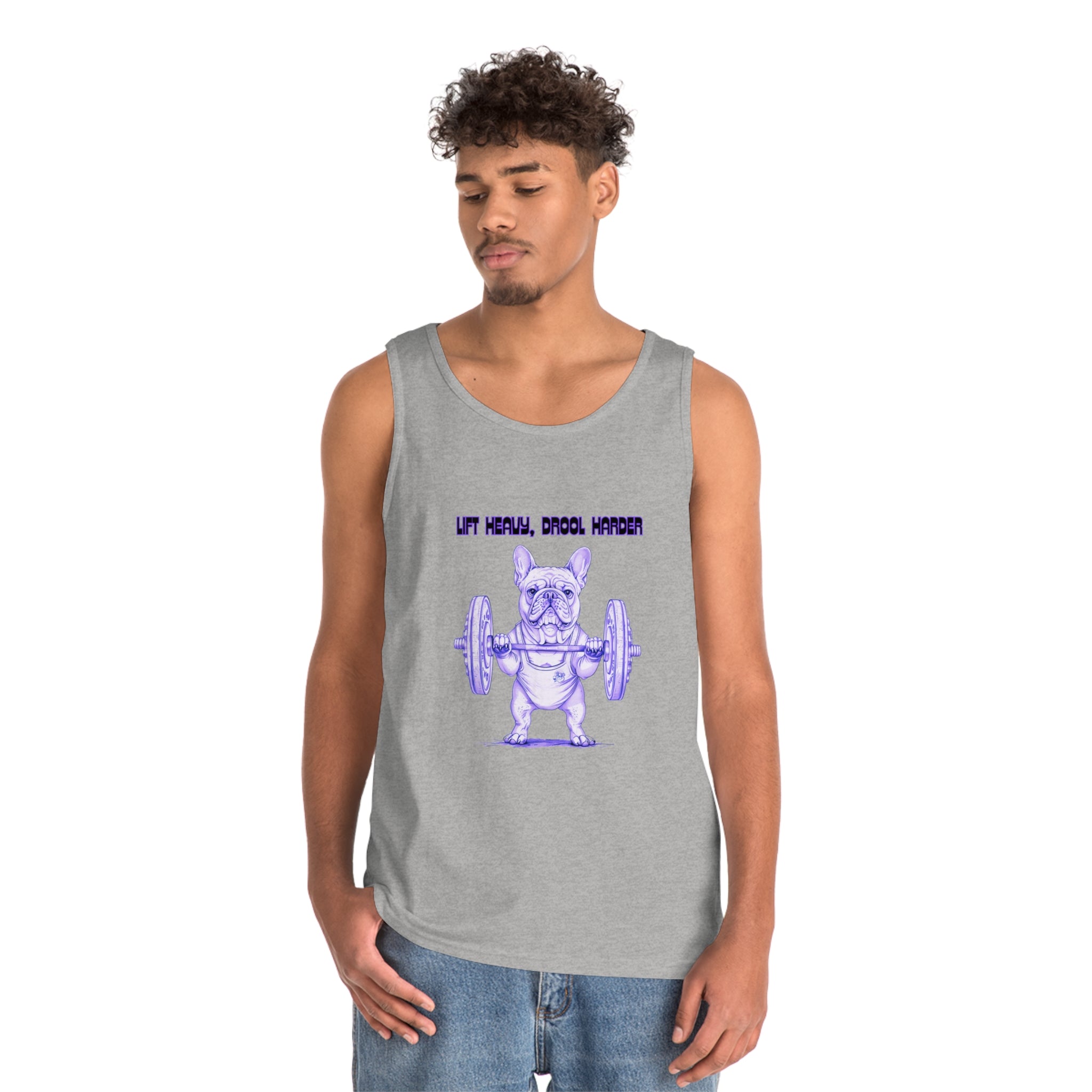 Tipsy Bully "Lift Heavy, Drool Harder"  Unisex Tank Top (French/Purple)