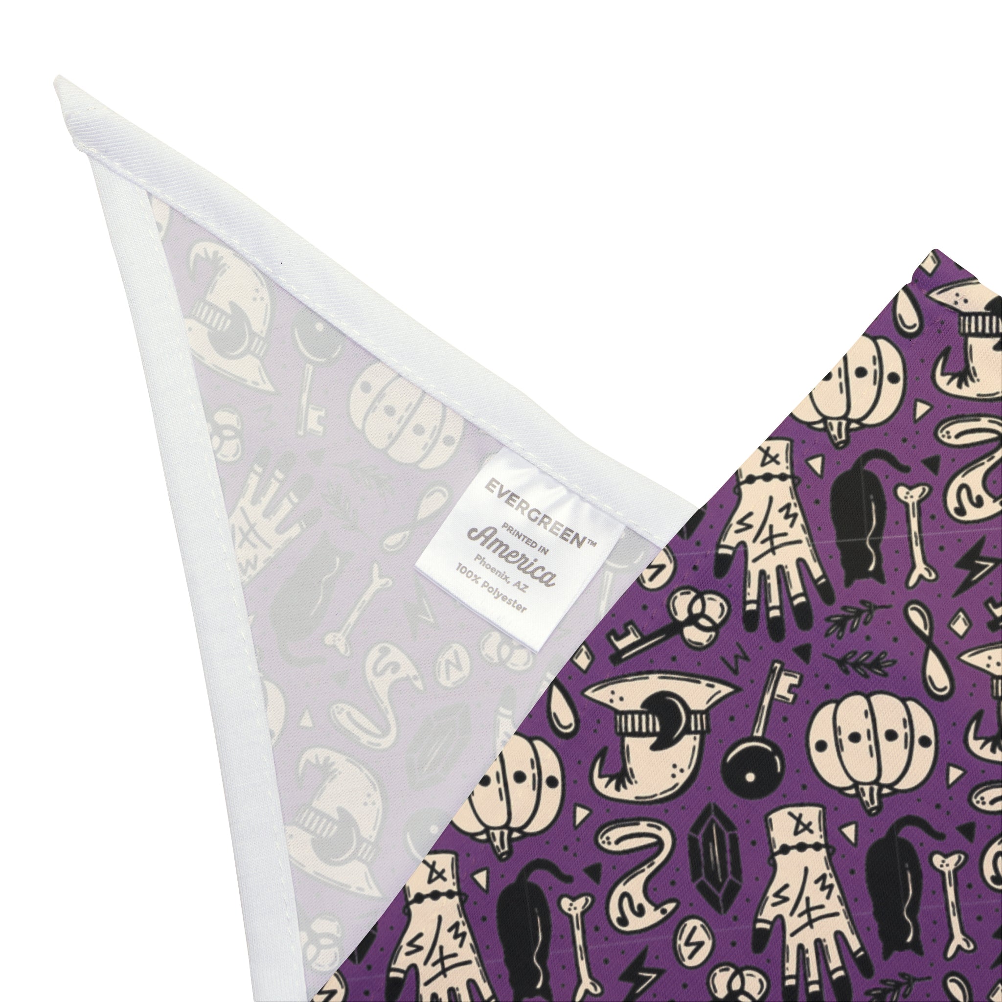 Halloween Bulldog Bandana (English/French/Purple/Witch Hat)