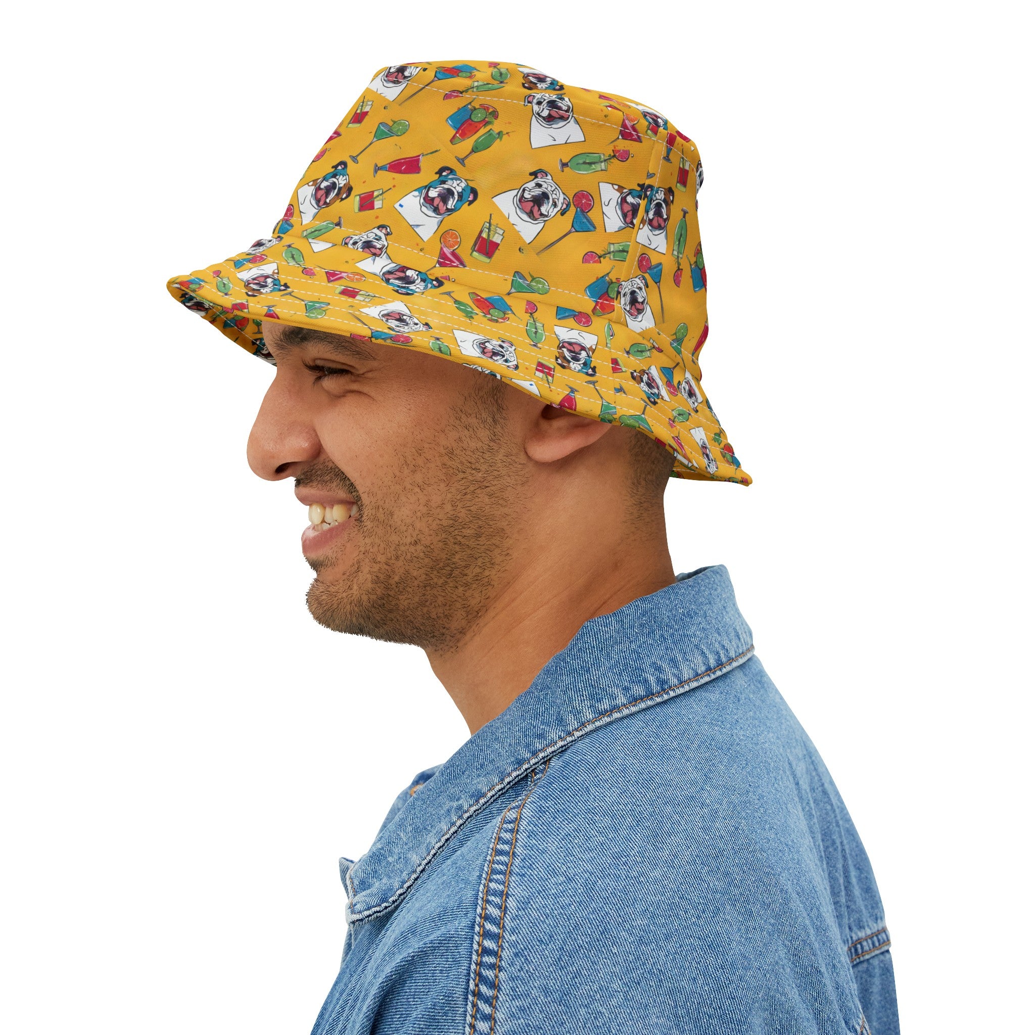 Tipsy Bully Unisex All-Over-Print Bucket Hat (English/Yellow)