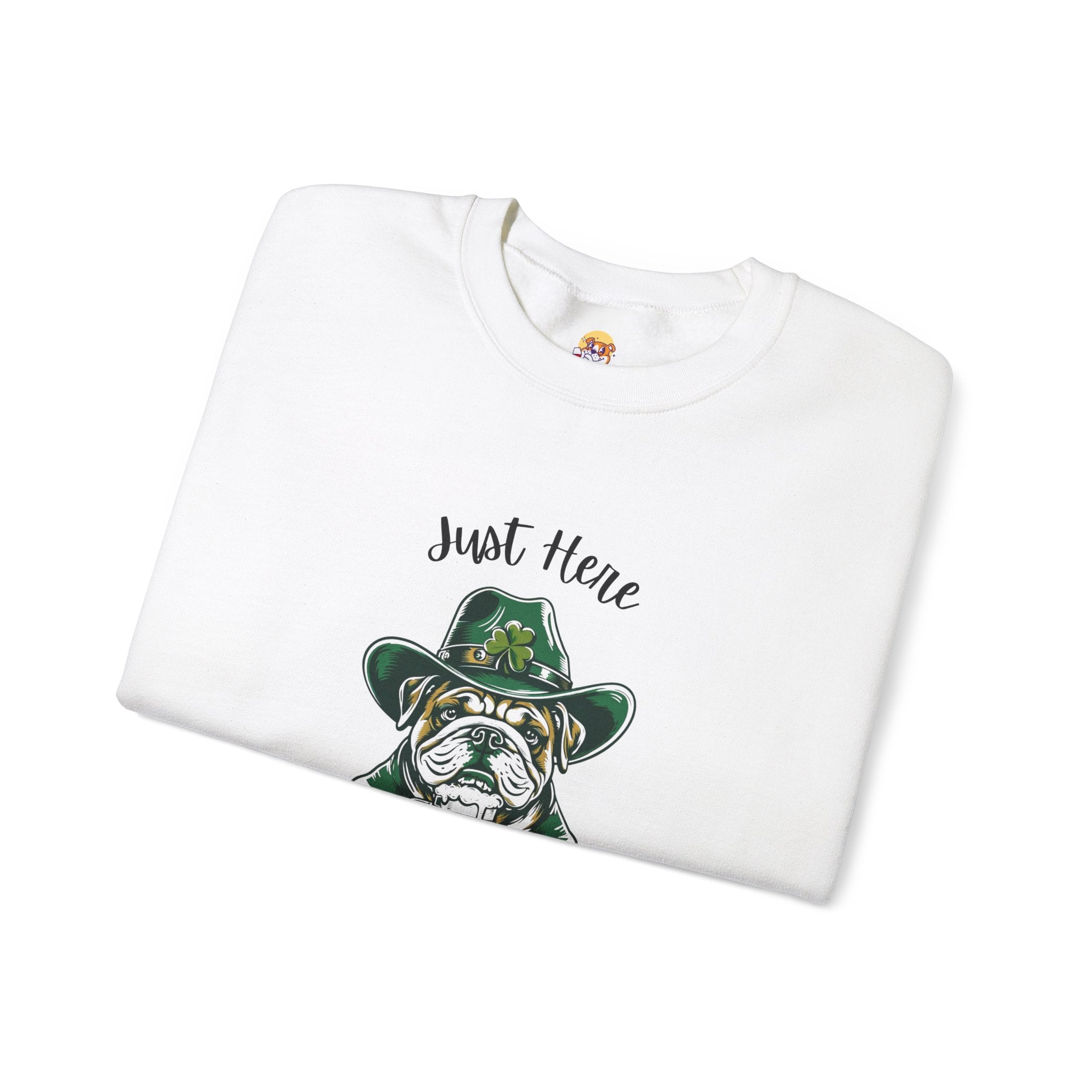 Tipsy Bully St. Patrick's Day Sweatshirt: "Just Here for the Shenanigans" (English)