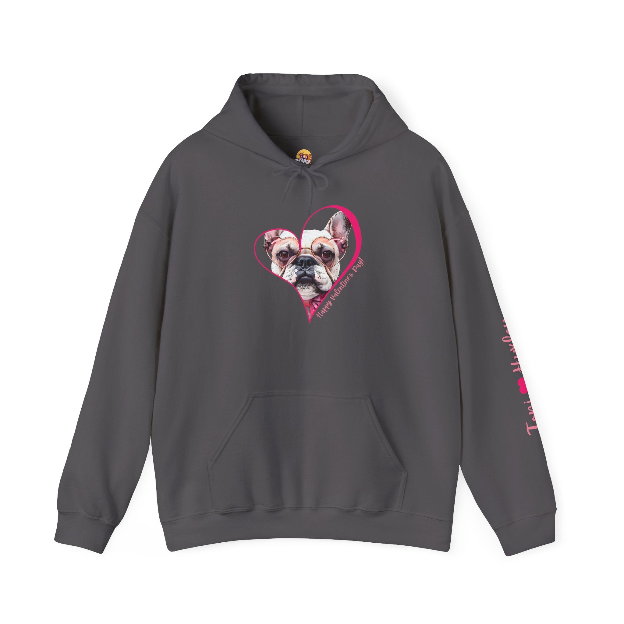 Personalized Paw-fect Love Valentine’s Unisex Heavy Blend™ Hooded Sweatshirt (French)