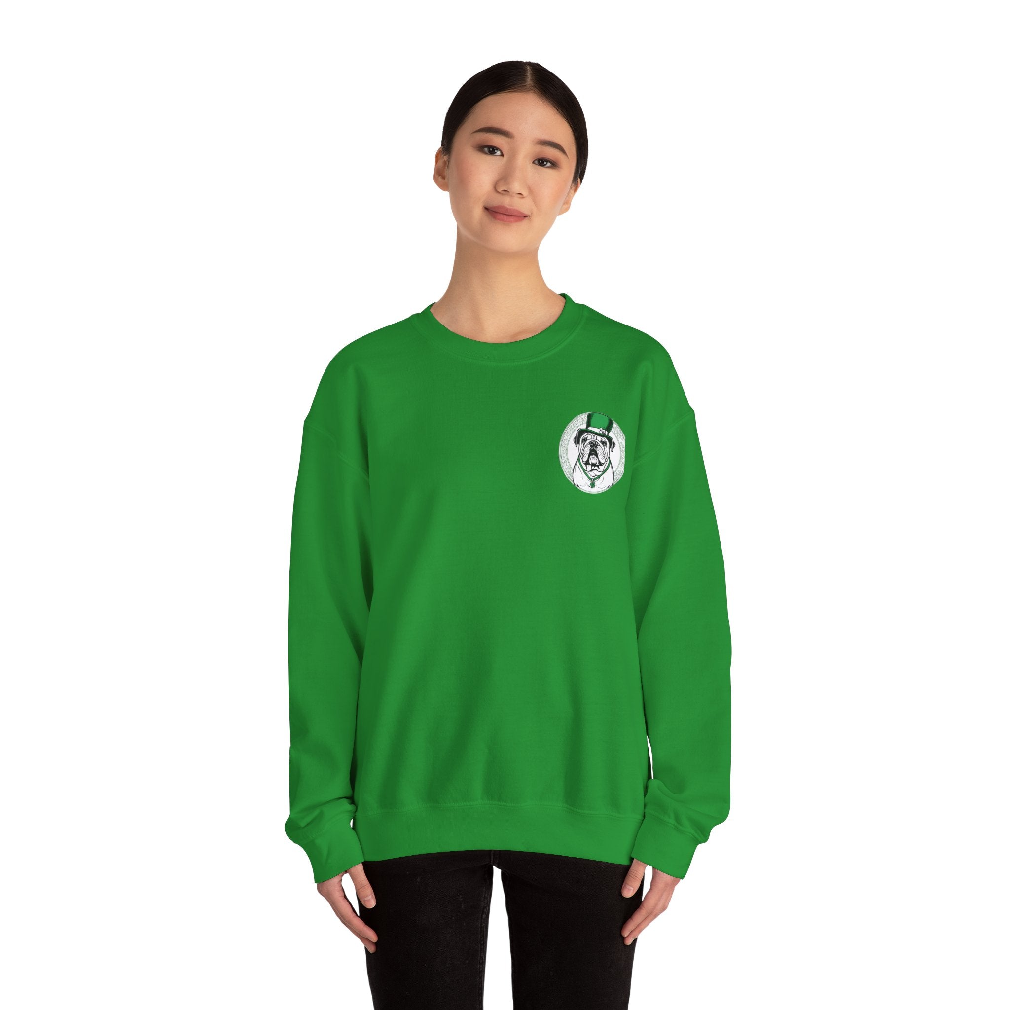 Bulldog St. Patrick's Day Sweatshirt (Kiss Me/English)