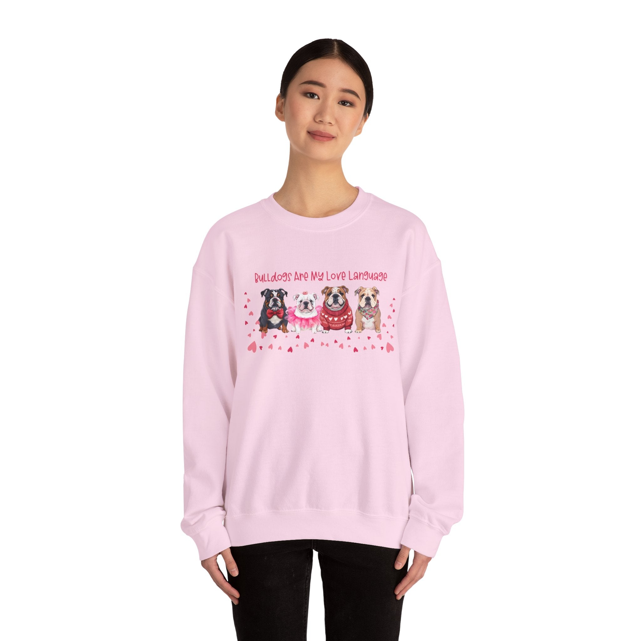 Bulldog Valentine’s Day Crew Neck Sweatshirt (French)