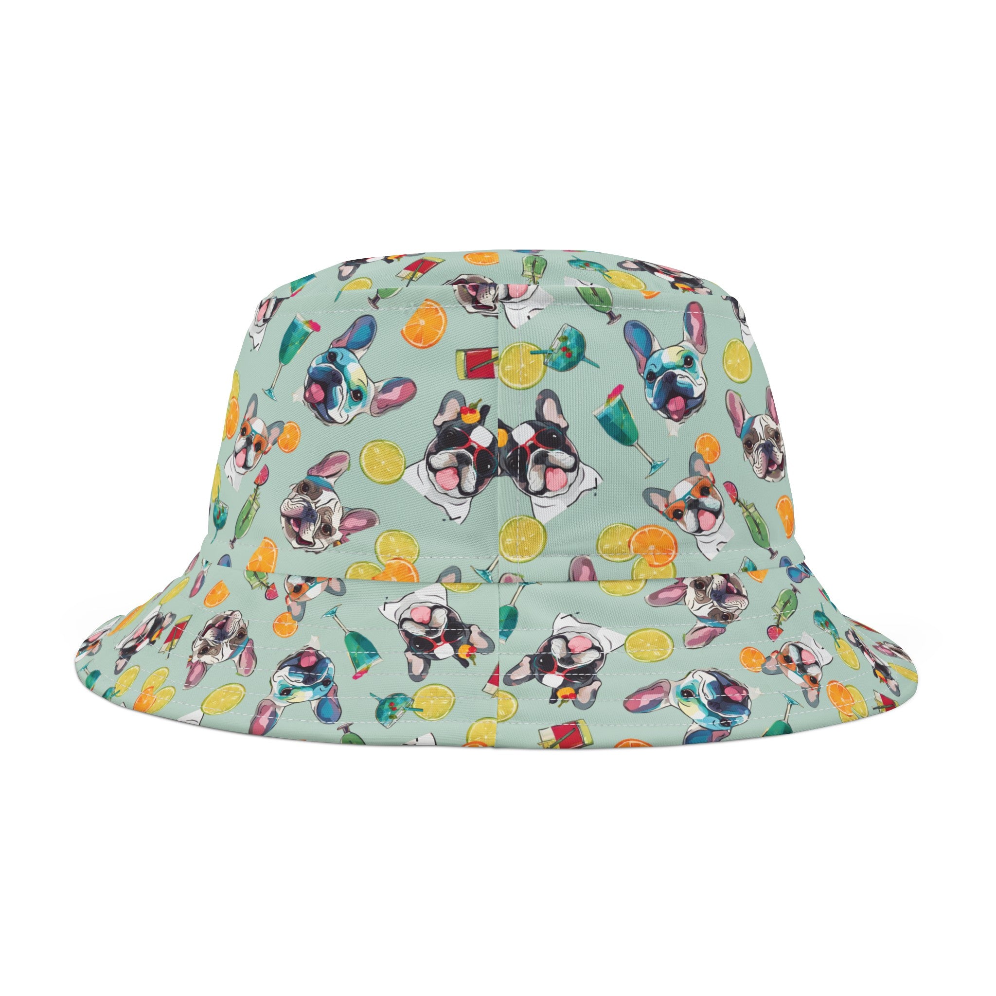Tipsy Bully Unisex Summer Cocktail Bucket Hat (French/Green)