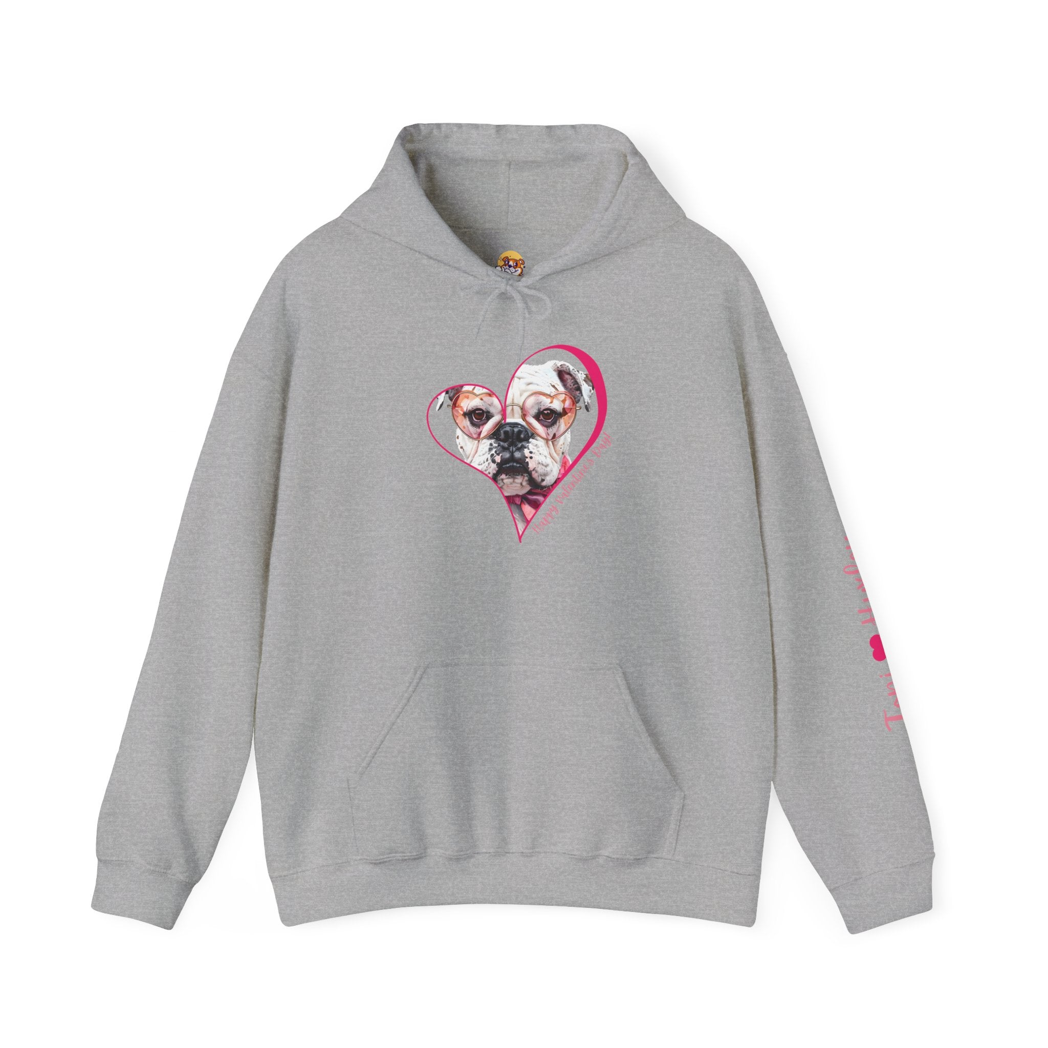 Personalized Paw-fect Love Valentine’s Unisex Heavy Blend™ Hooded Sweatshirt (English)