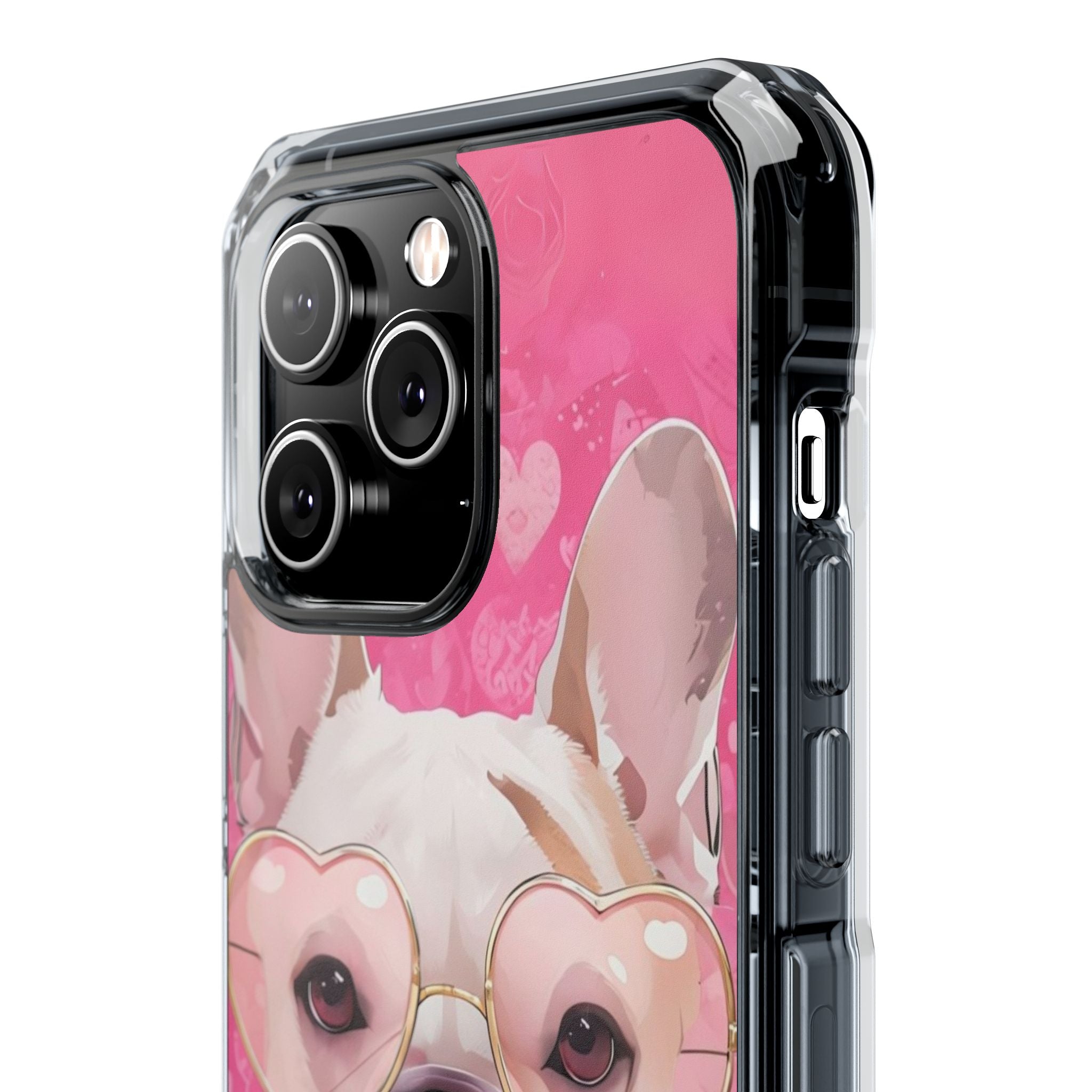 Puppy Love Protection Valentine's Day Phone Case (White/French)