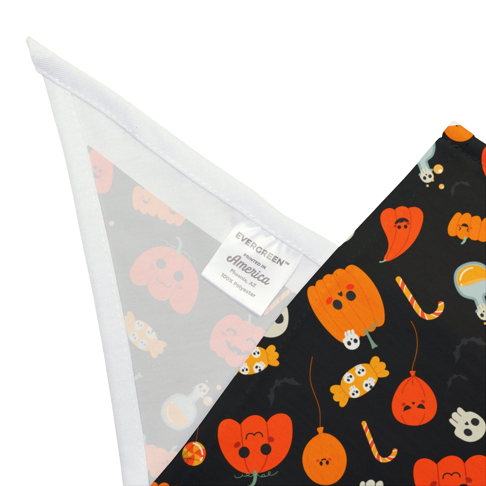 Halloween Bulldog Bandana (English/French/Black/Pumpkins)